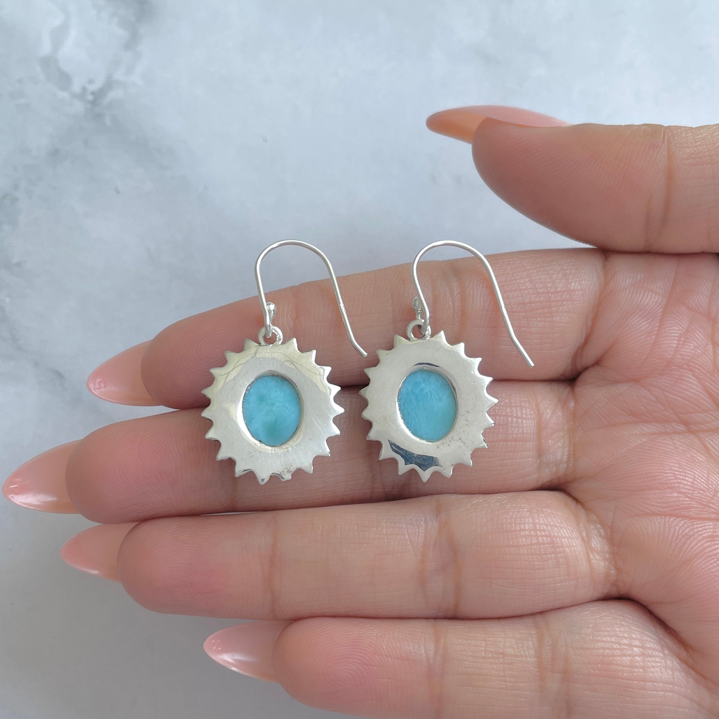 Larimar Earring-(LAR-RDE-86.)