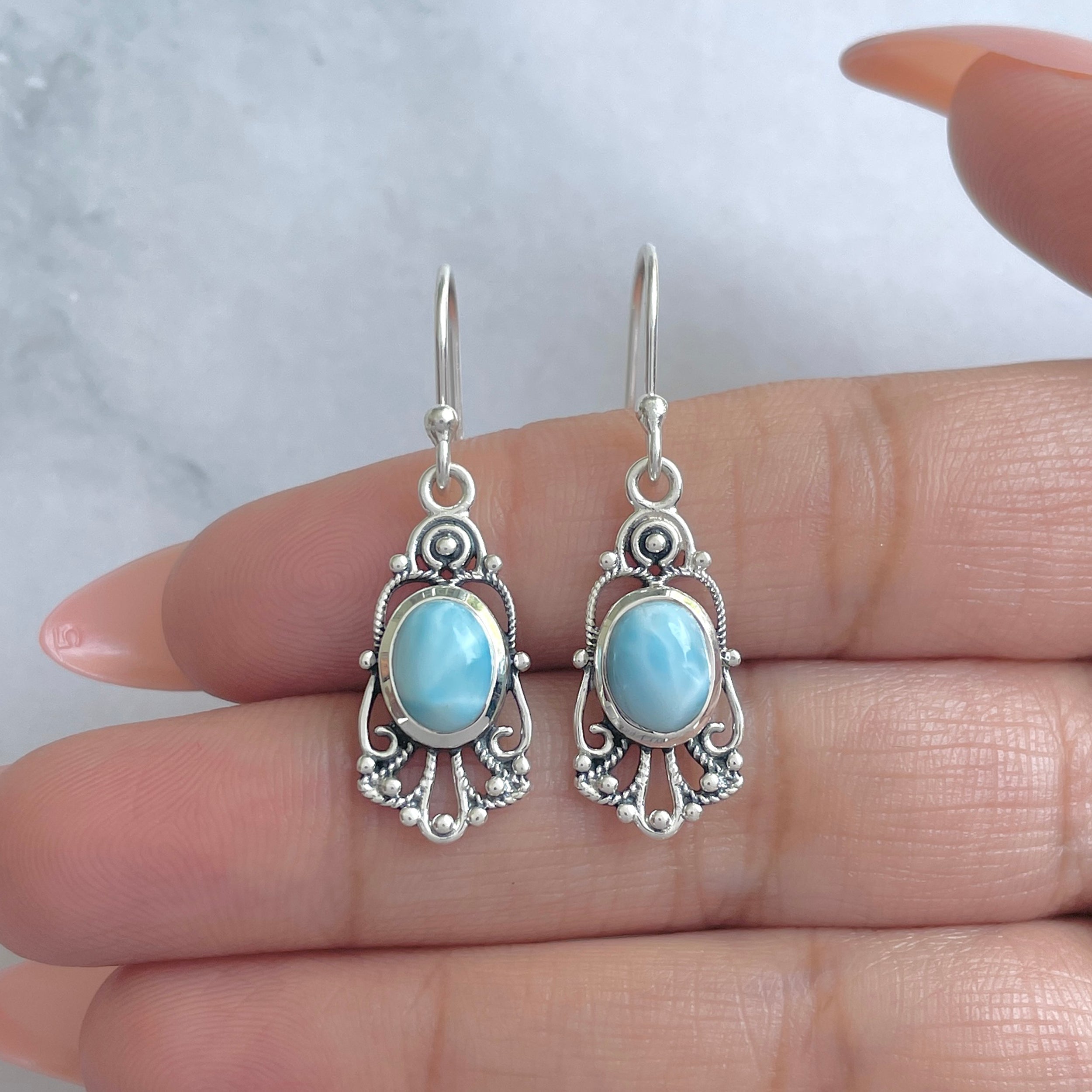 Larimar Earring-(LAR-RDE-95.)