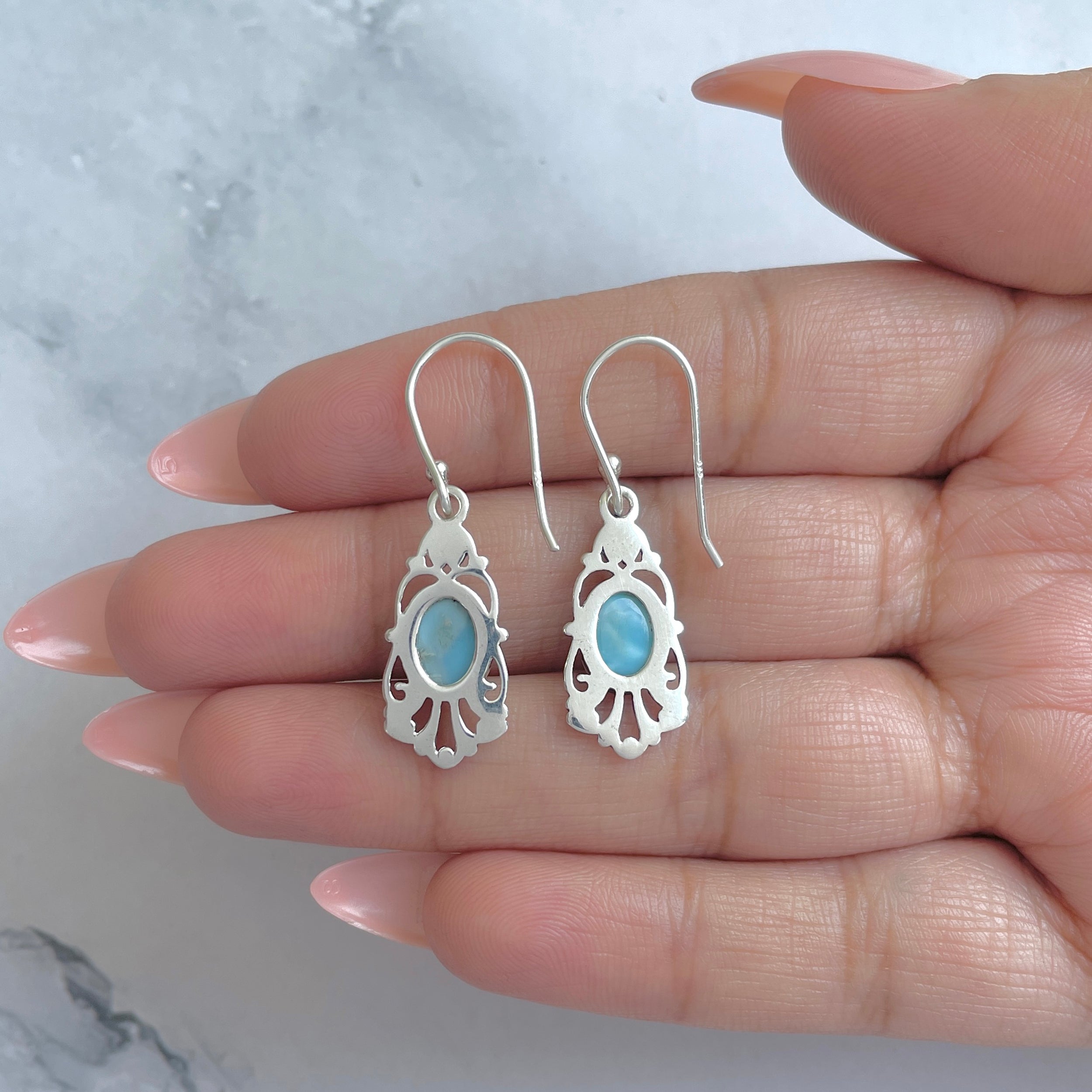 Larimar Earring-(LAR-RDE-95.)