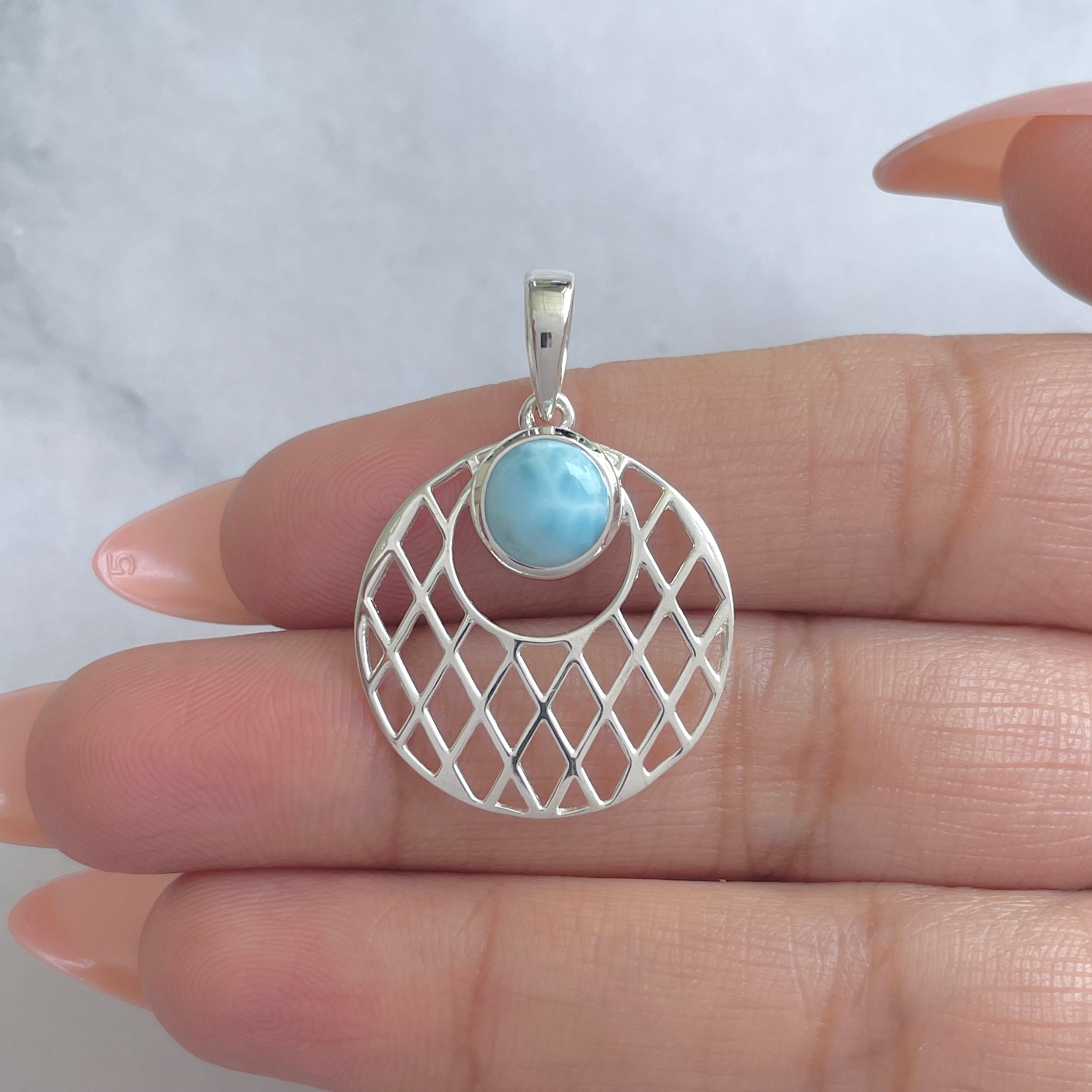 Larimar Pendant-(LAR-RDEP-151.)
