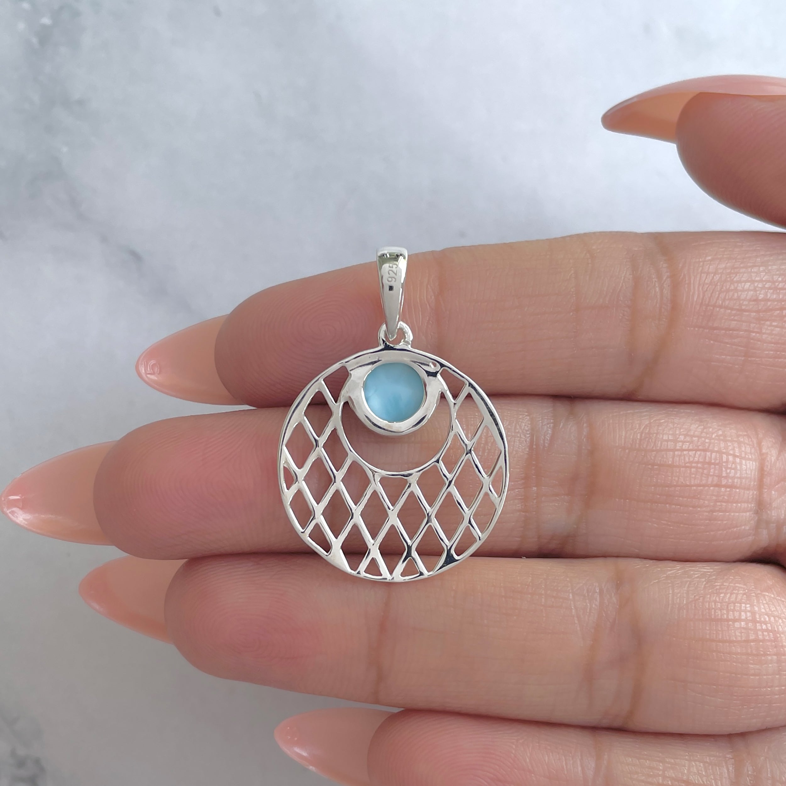 Larimar Pendant-(LAR-RDEP-151.)
