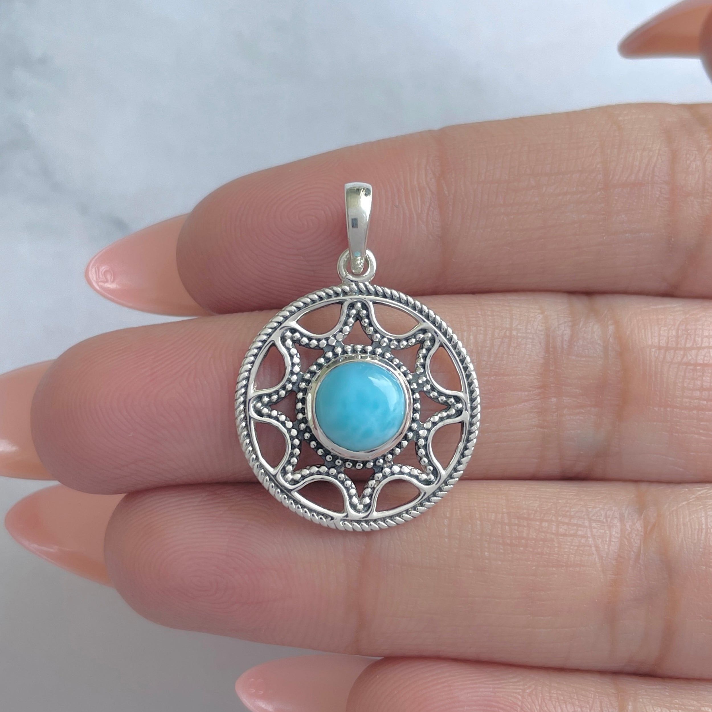 Larimar Pendant-(LAR-RDEP-200.)