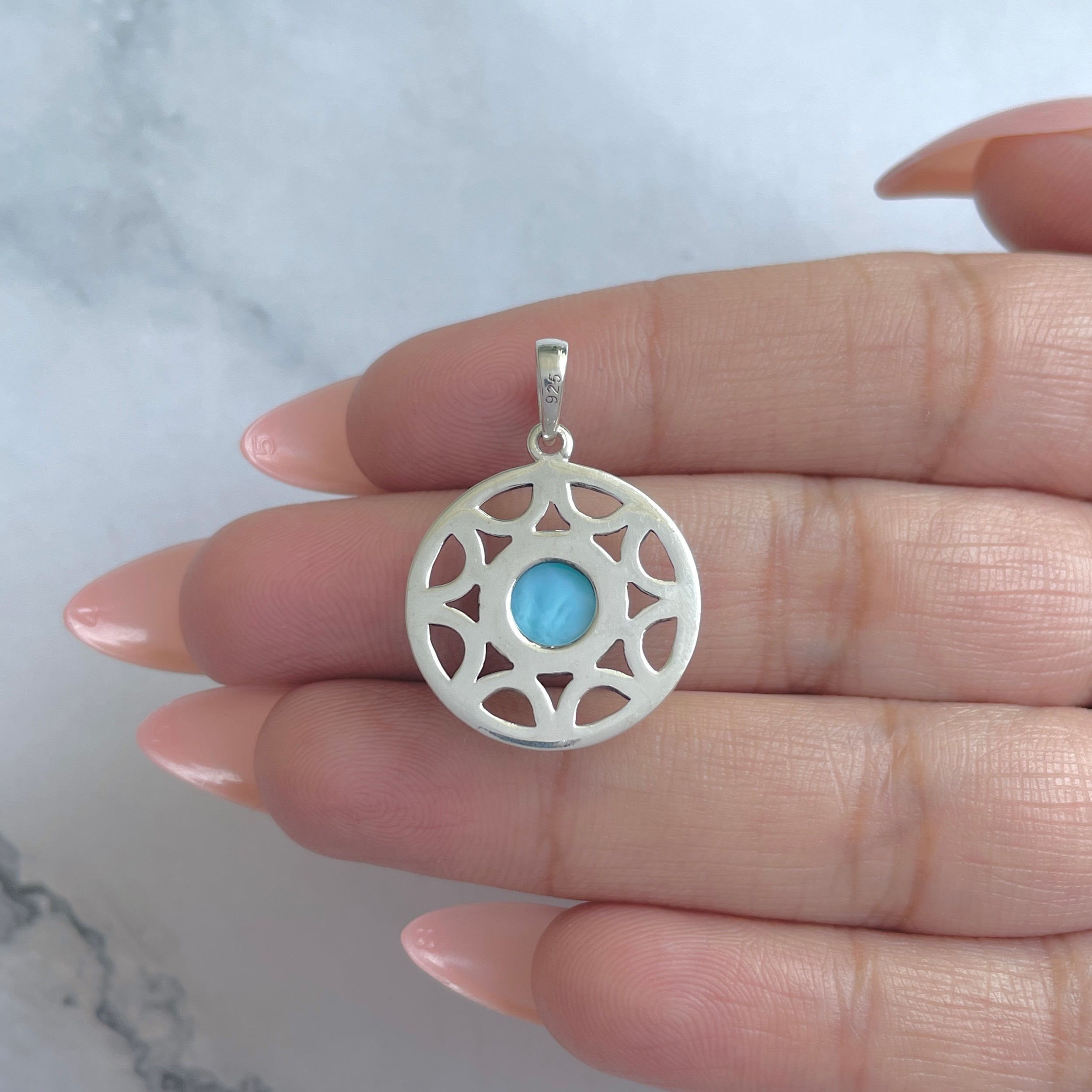 Larimar Pendant-(LAR-RDEP-200.)