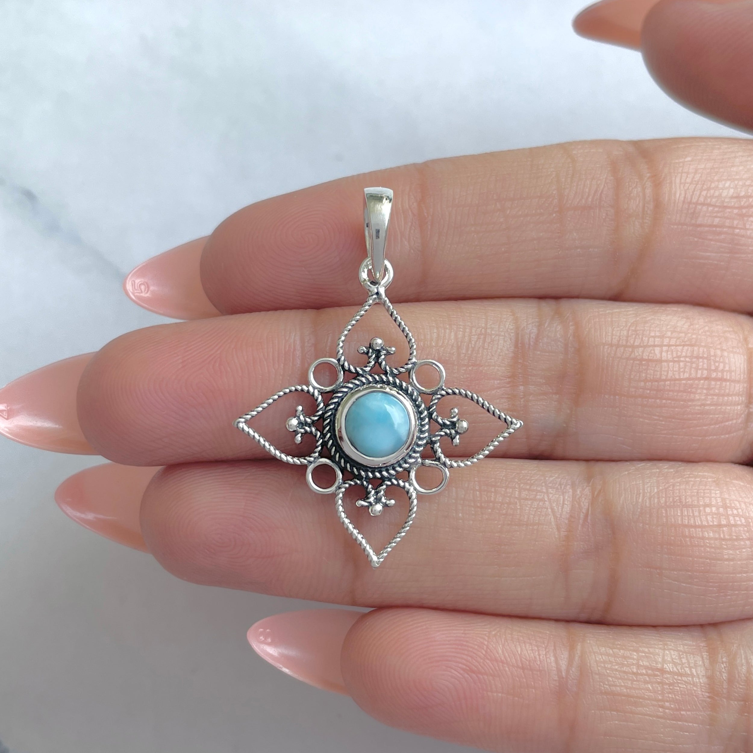 Larimar Pendant-(LAR-RDEP-206.)
