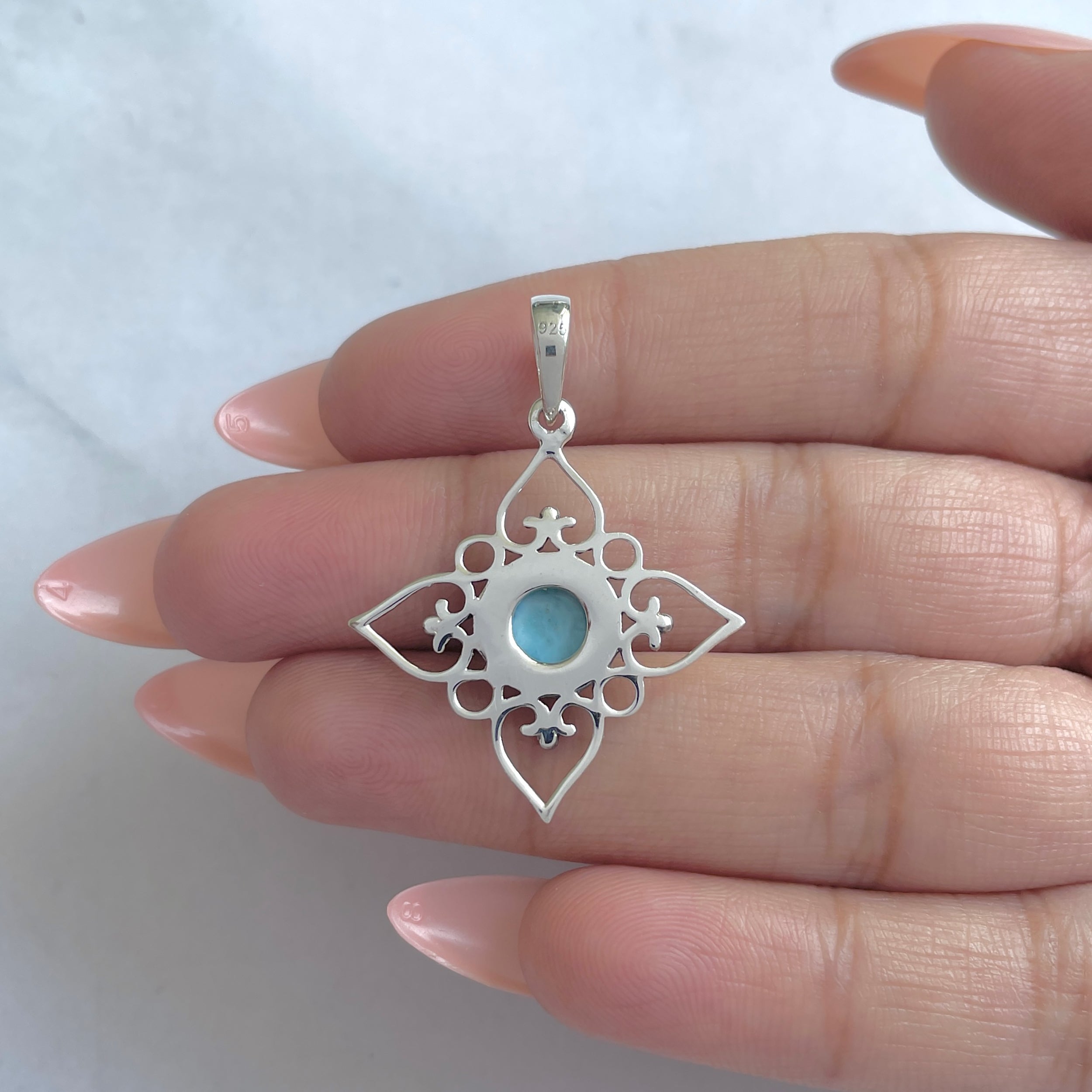 Larimar Pendant-(LAR-RDEP-206.)