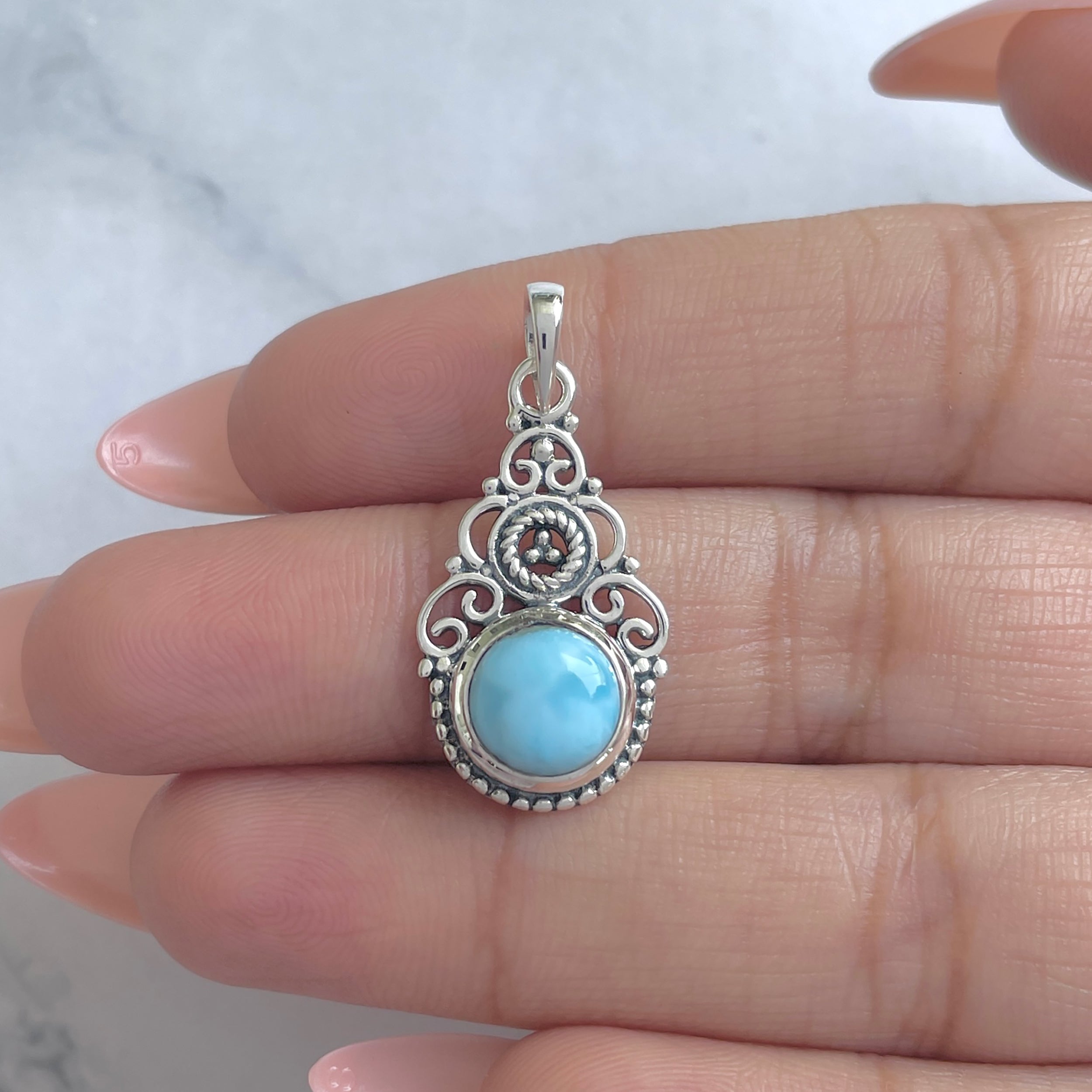 Larimar Pendant-(LAR-RDEP-209.)