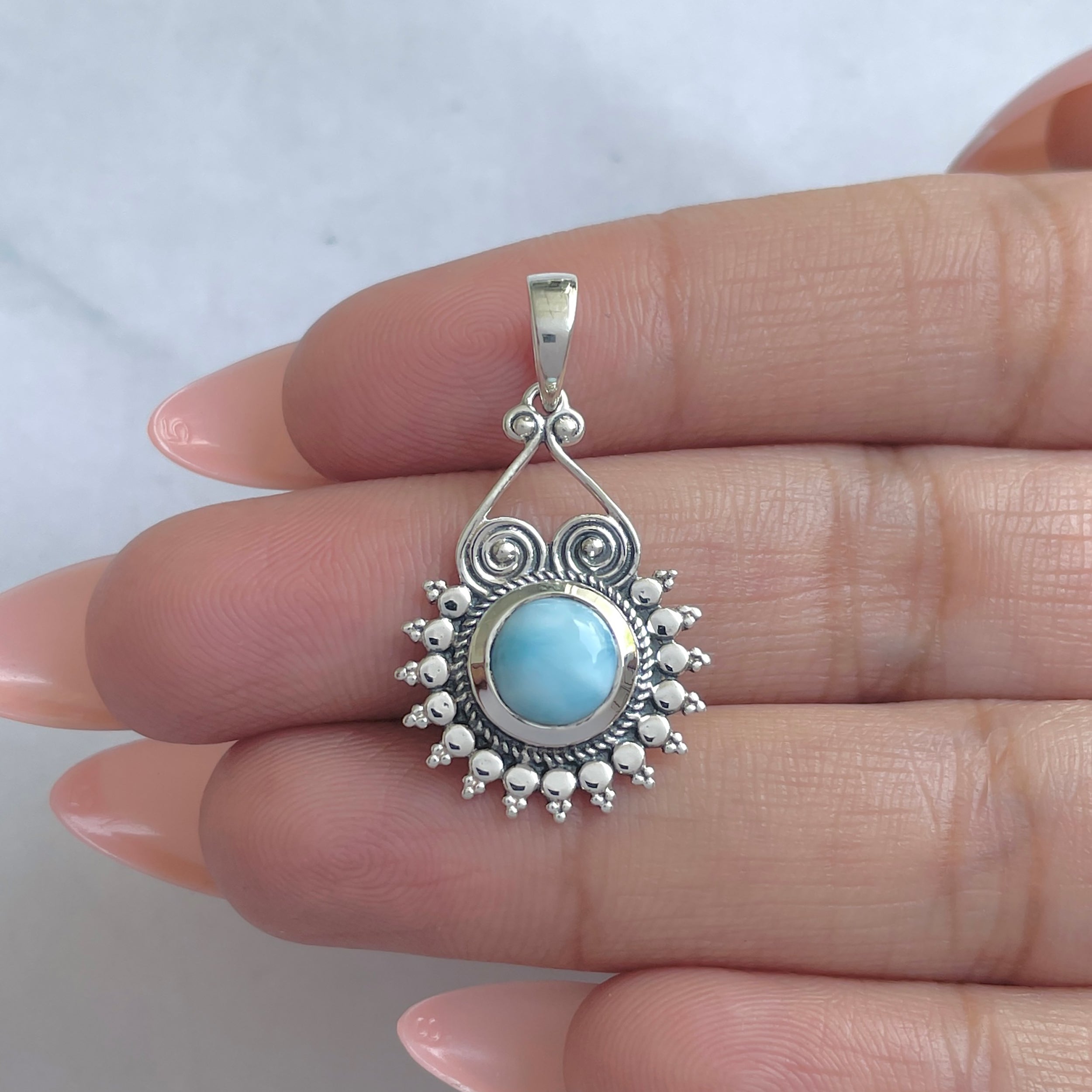 Larimar Pendant-(LAR-RDEP-213.)