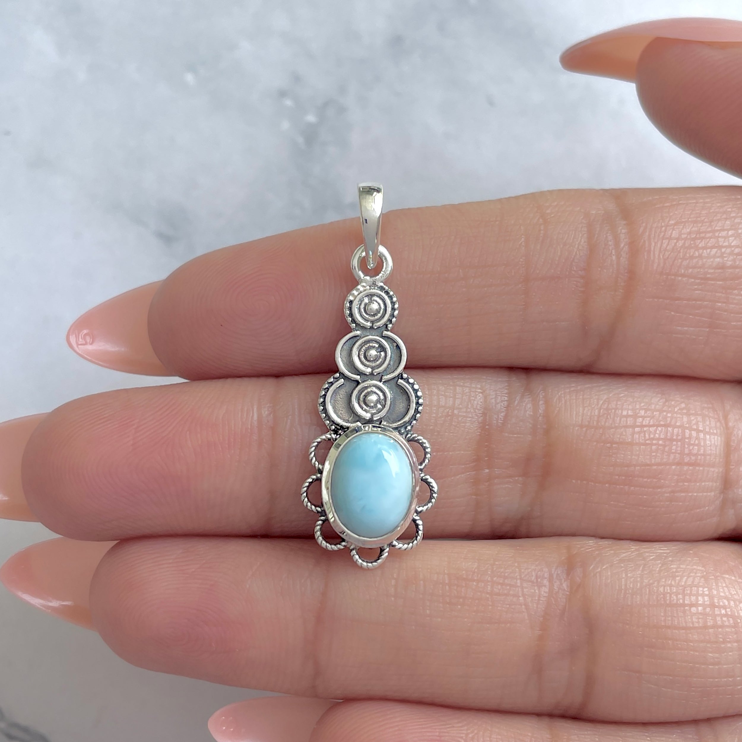 Larimar Pendant-(LAR-RDEP-214.)