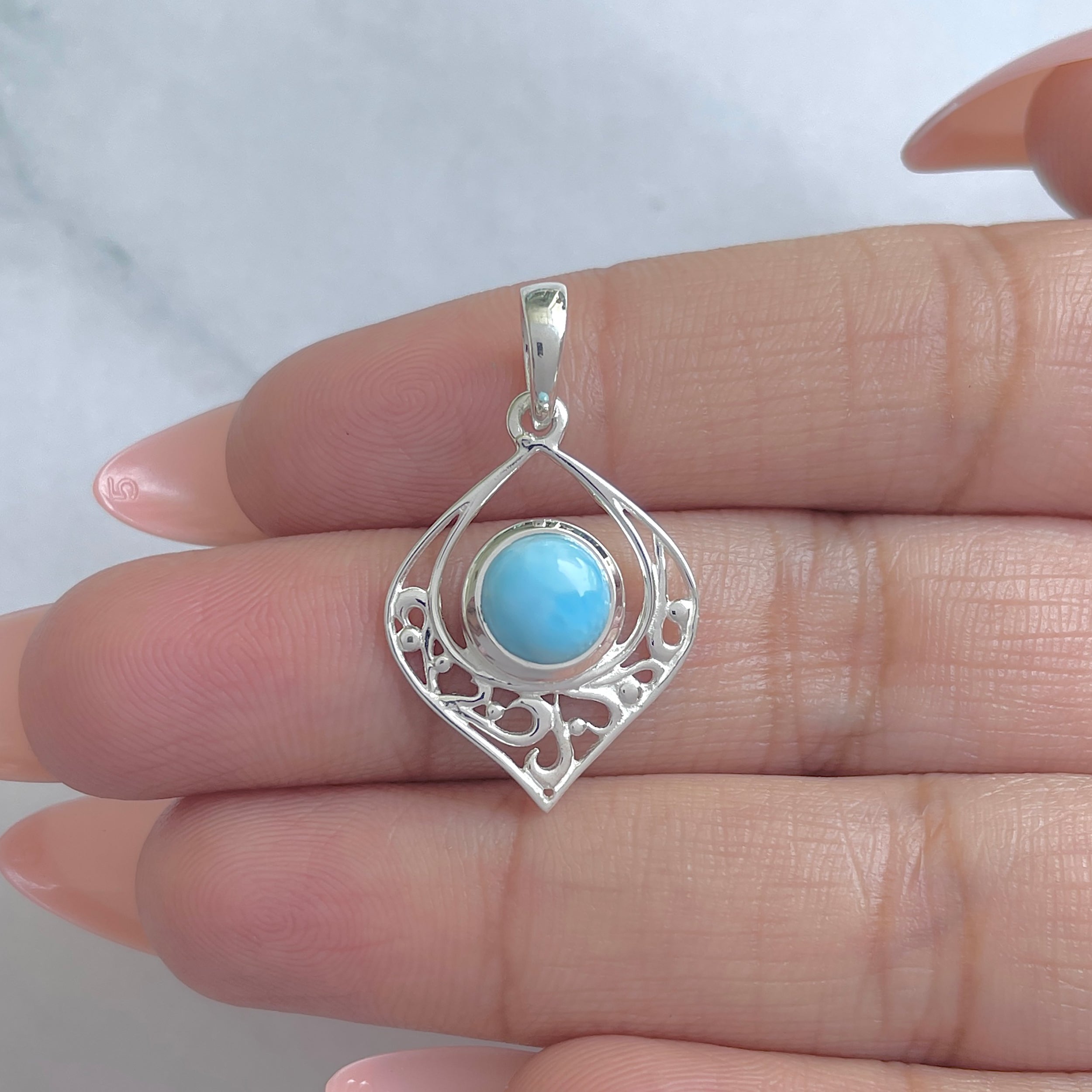 Larimar Pendant-(LAR-RDEP-228.)