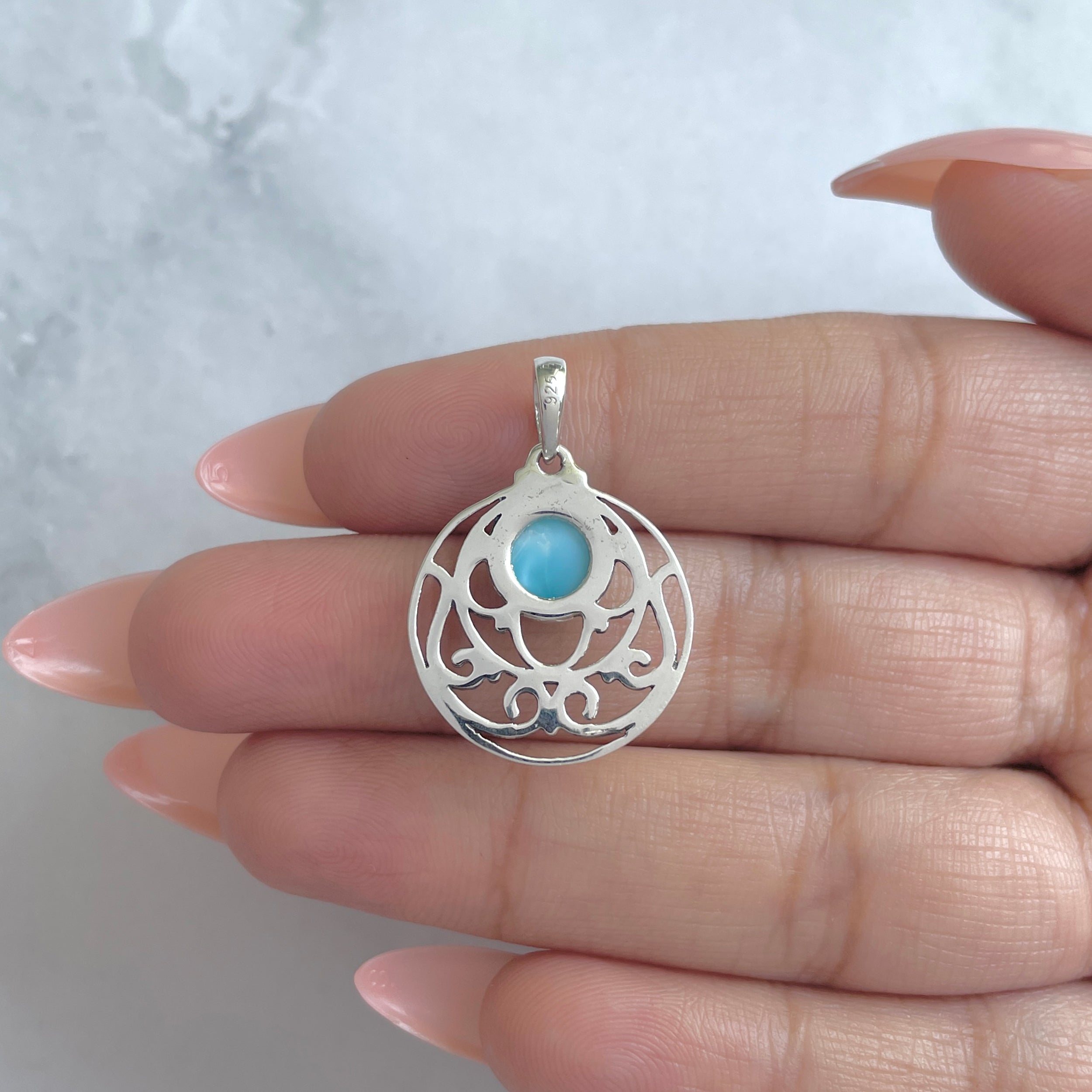 Larimar Pendant-(LAR-RDEP-84.)