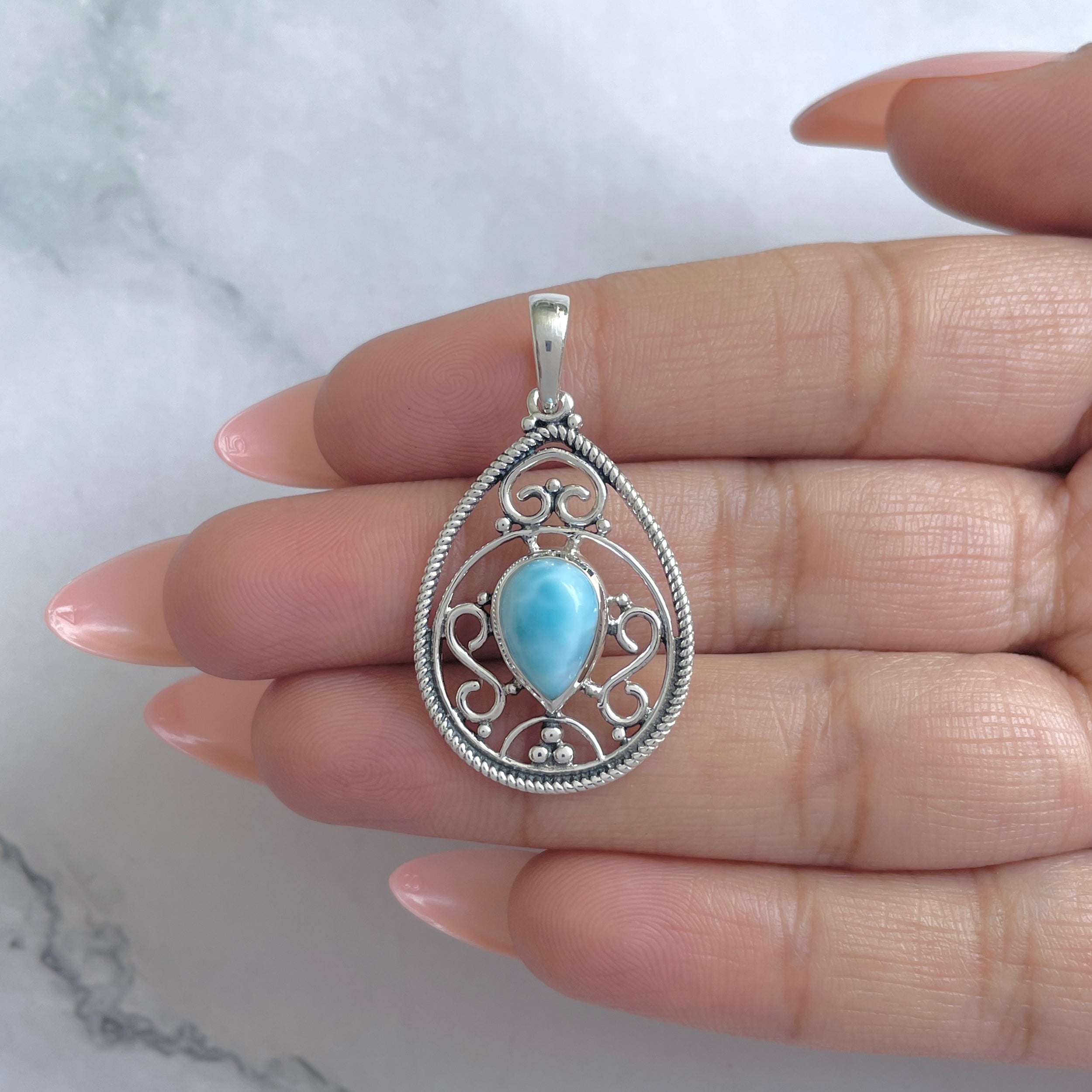 Larimar Pendant (LAR-RDEP-87.)