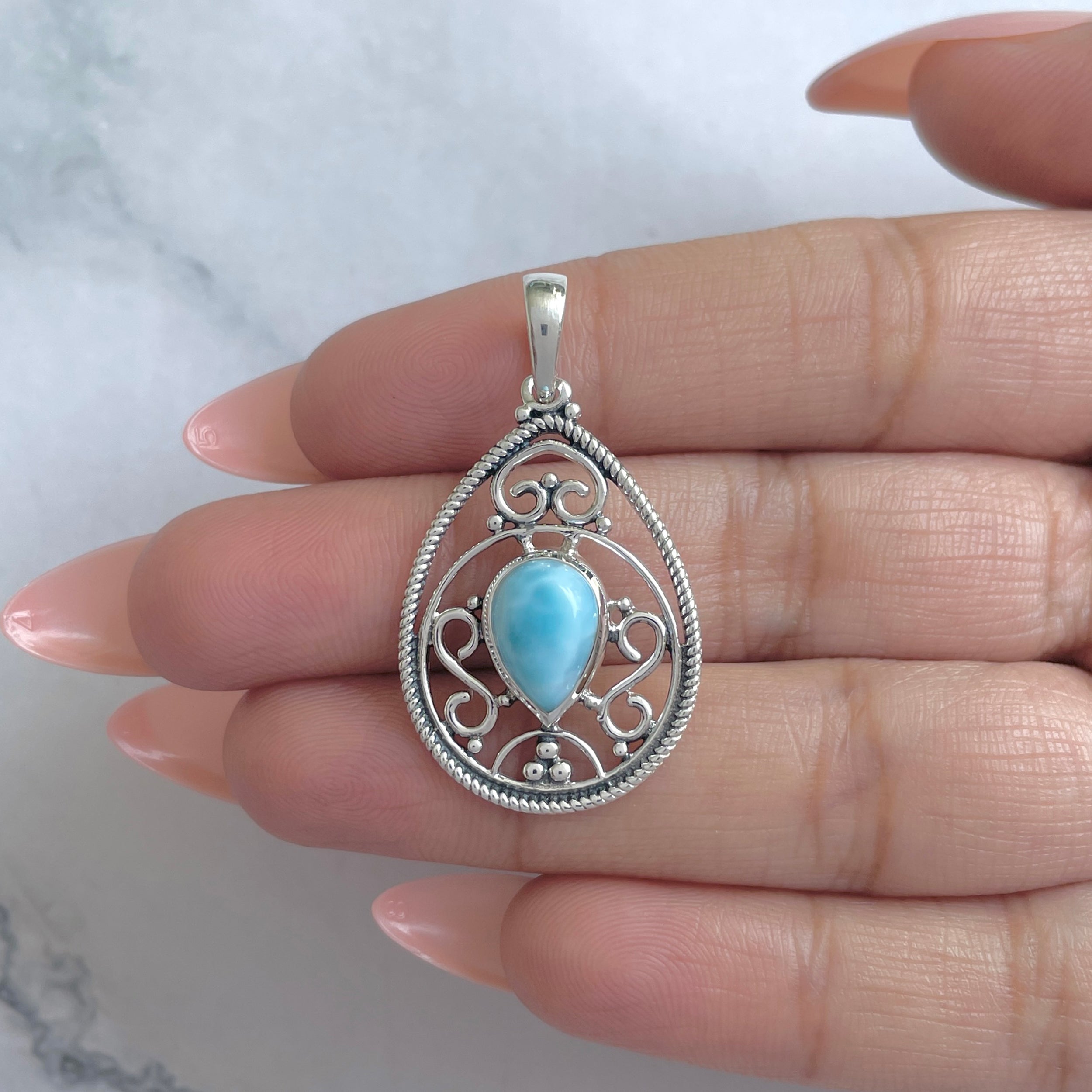Larimar Pendant (LAR-RDEP-87.)