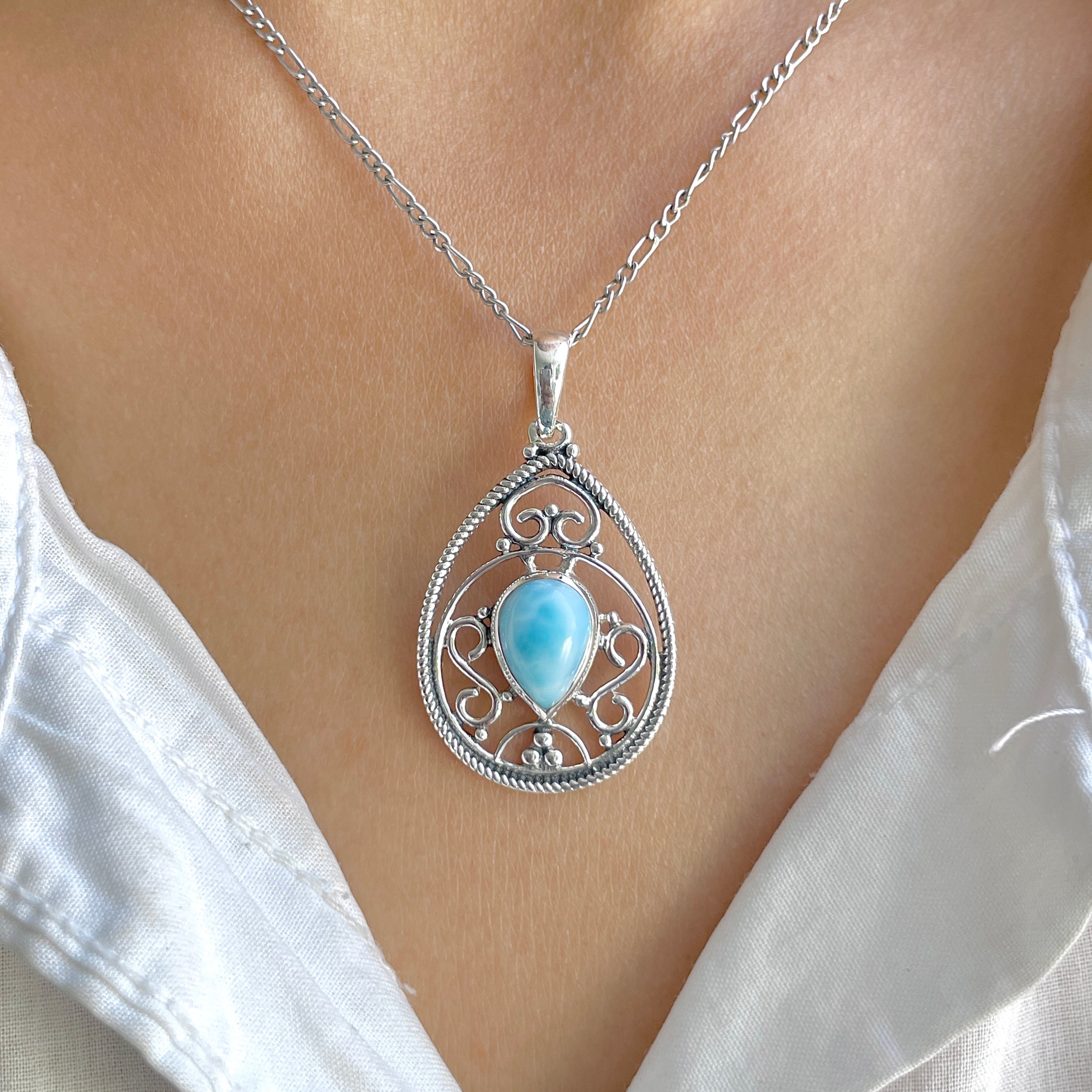 Larimar Pendant (LAR-RDEP-87.)