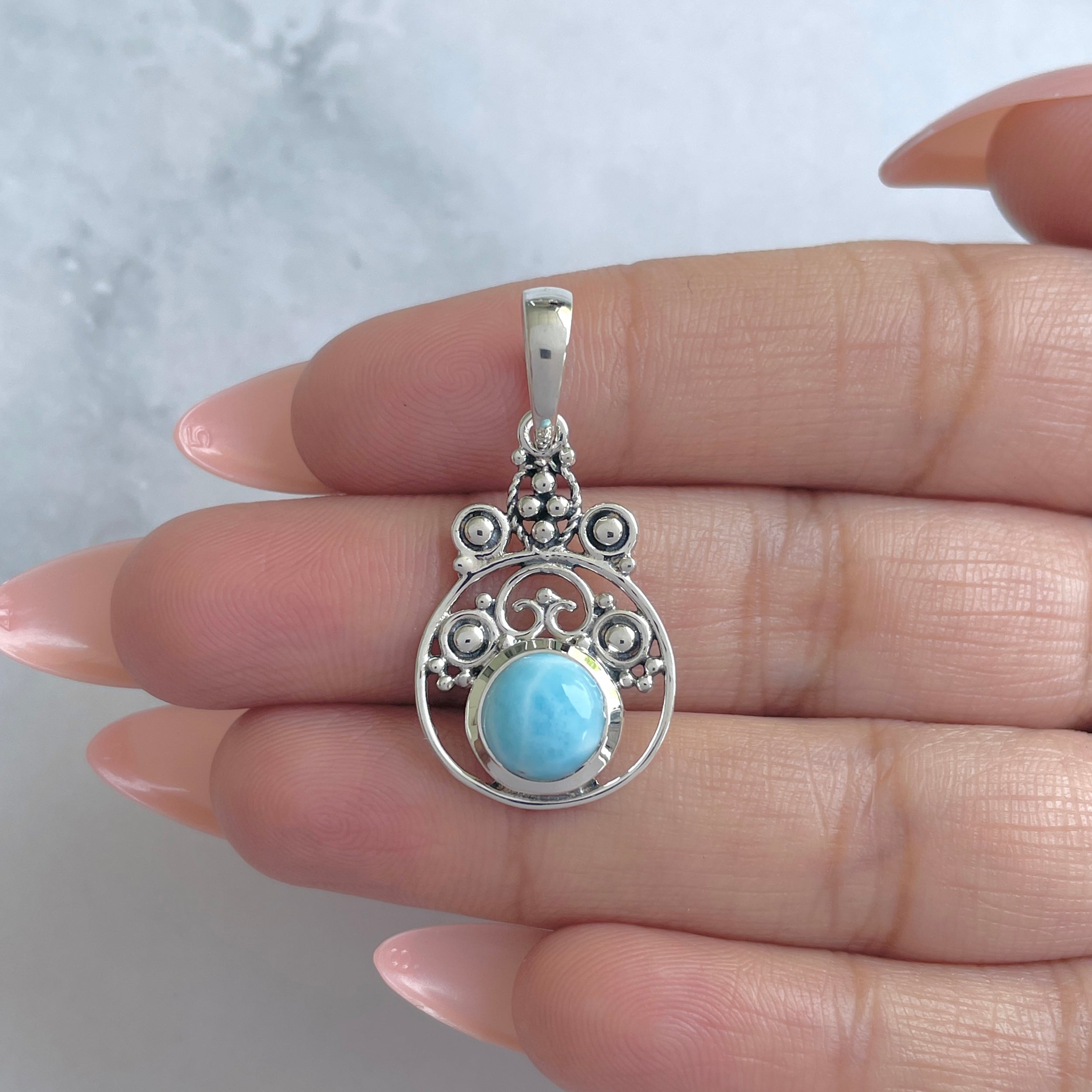 Larimar Pendant-(LAR-RDEP-89.)