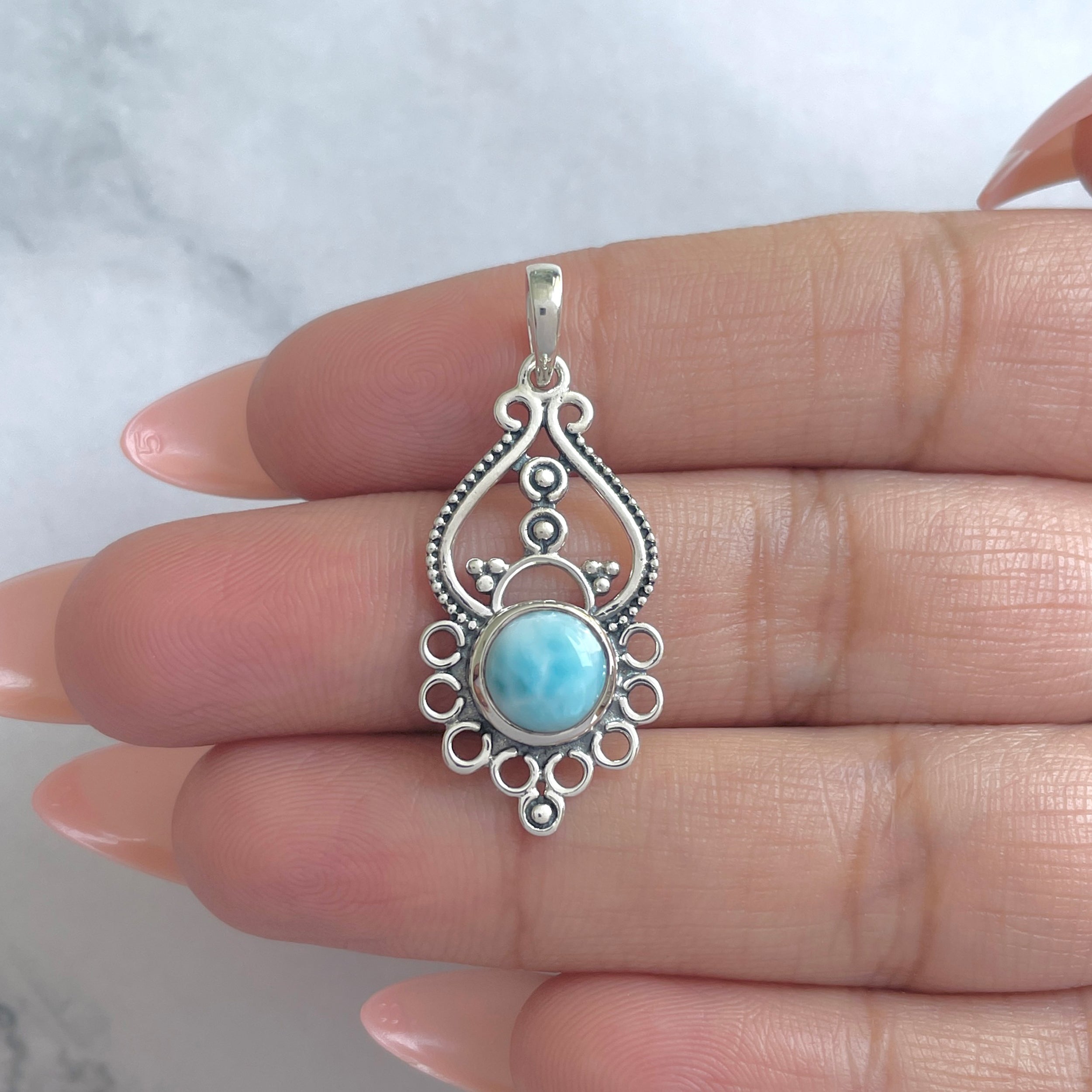 Larimar Pendant-(LAR-RDEP-90.)