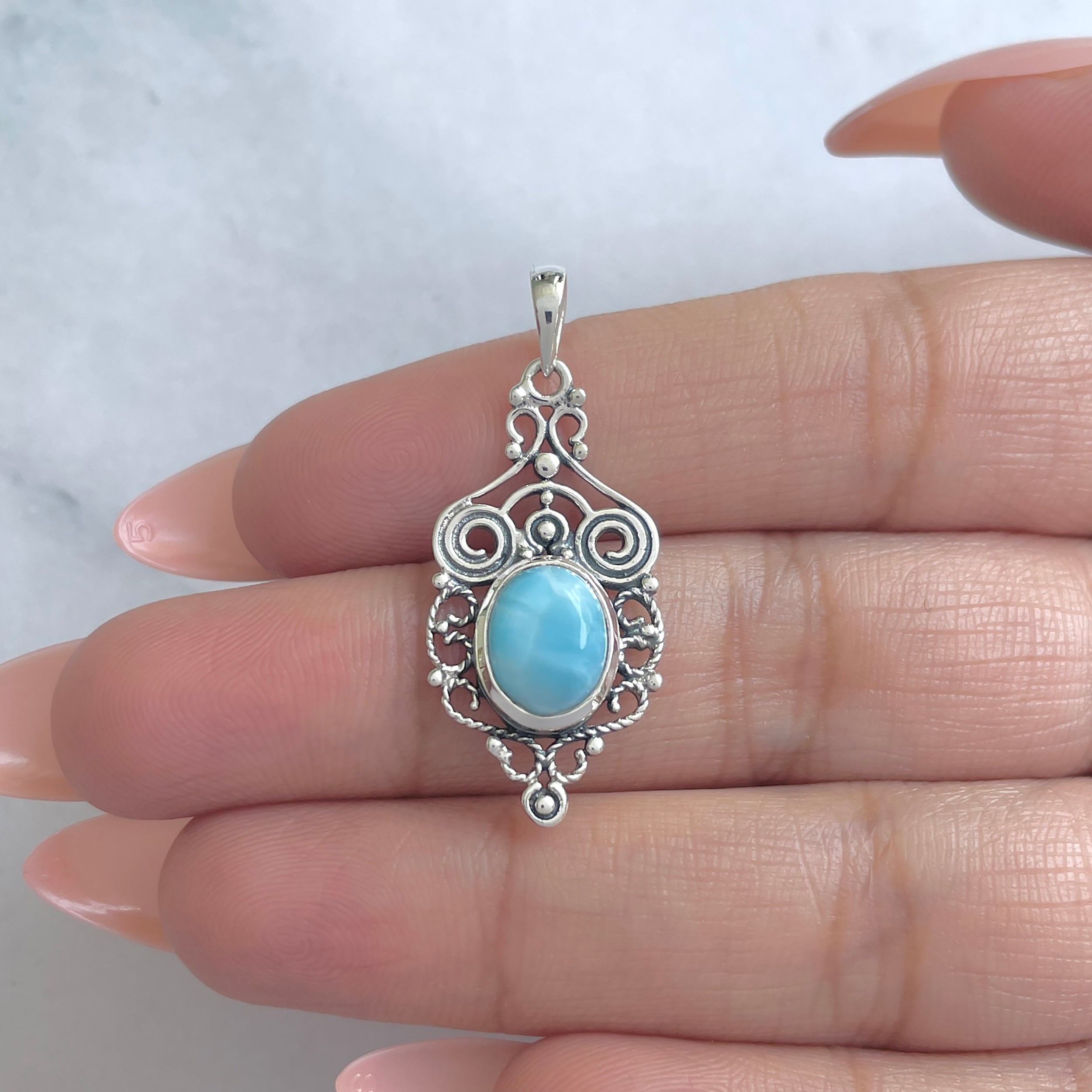 Larimar Pendant-(LAR-RDEP-93.)