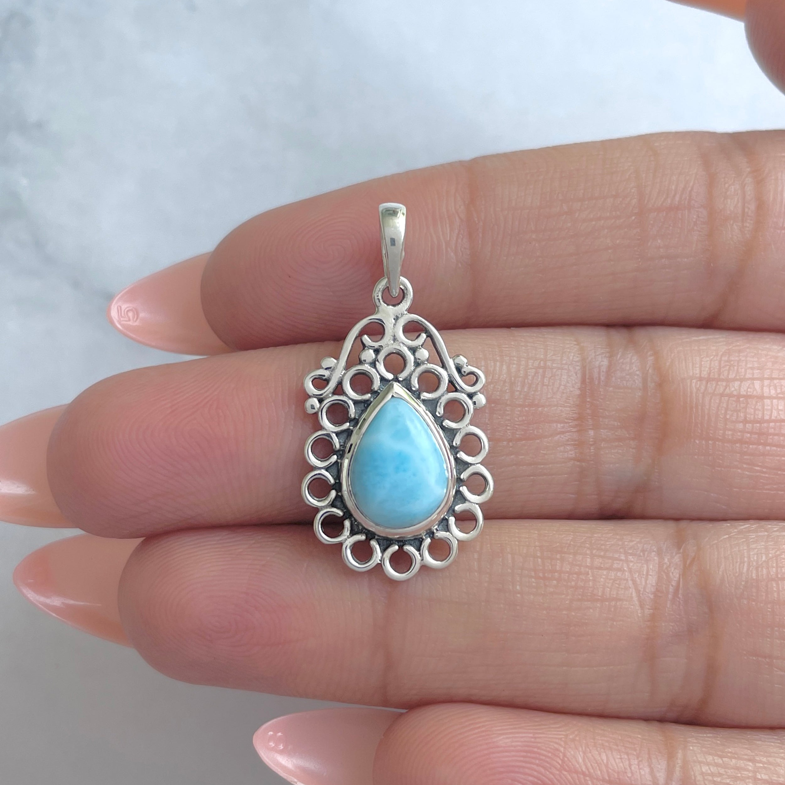 Larimar Pendant-(LAR-RDEP-94.)