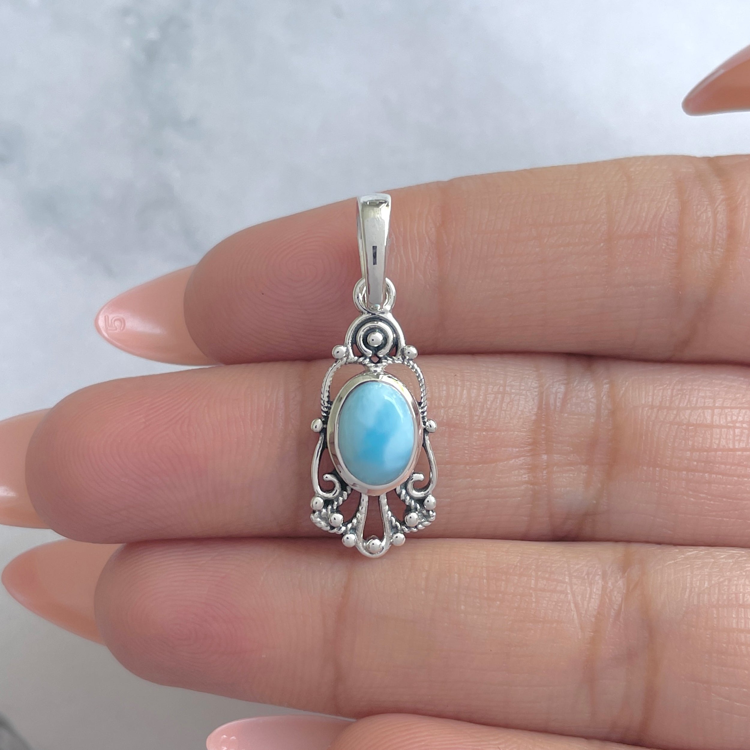 Larimar Pendant-(LAR-RDEP-95.)