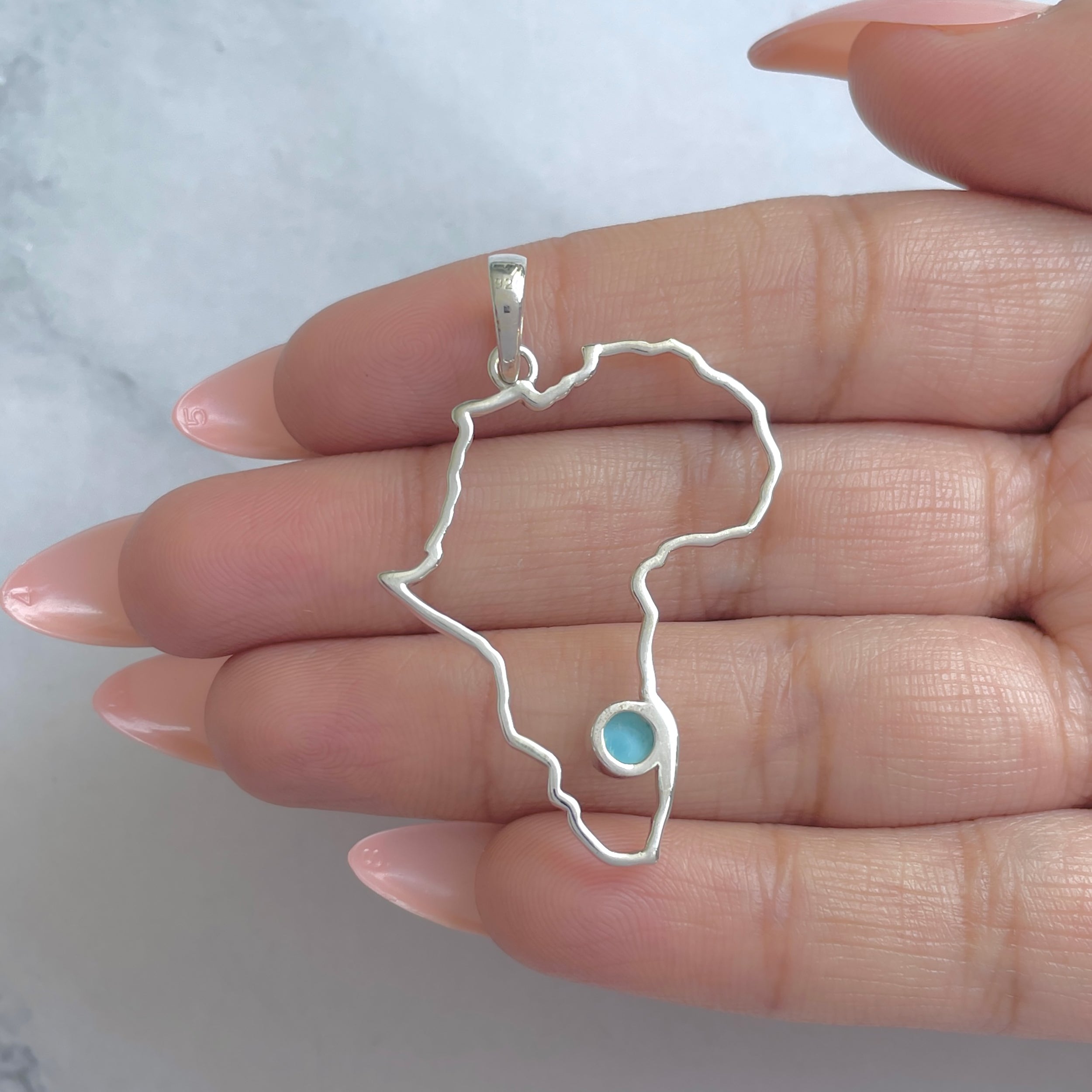 Larimar Pendant-(LAR-RDP-239.)