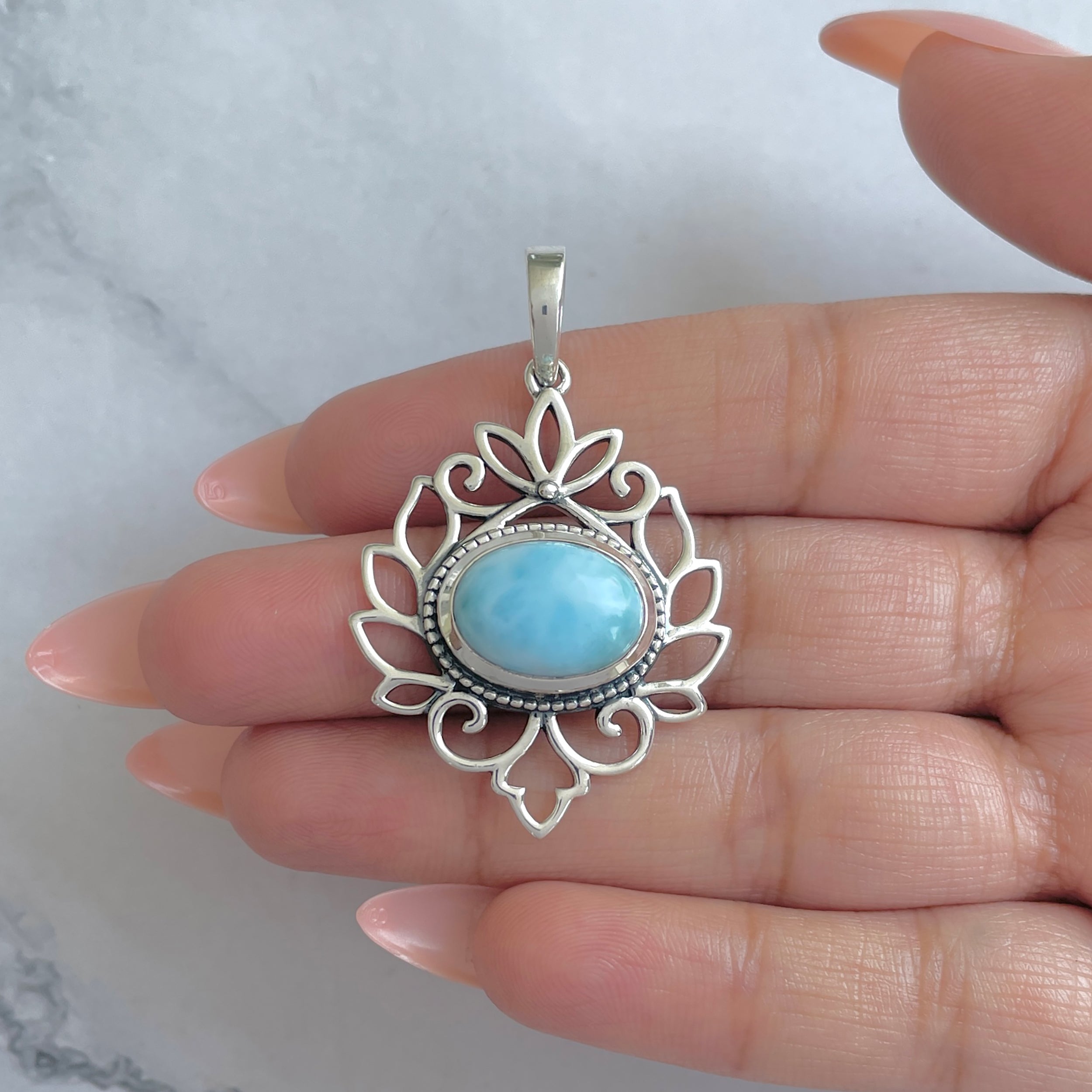Larimar Pendant-(LAR-RDP-258.)