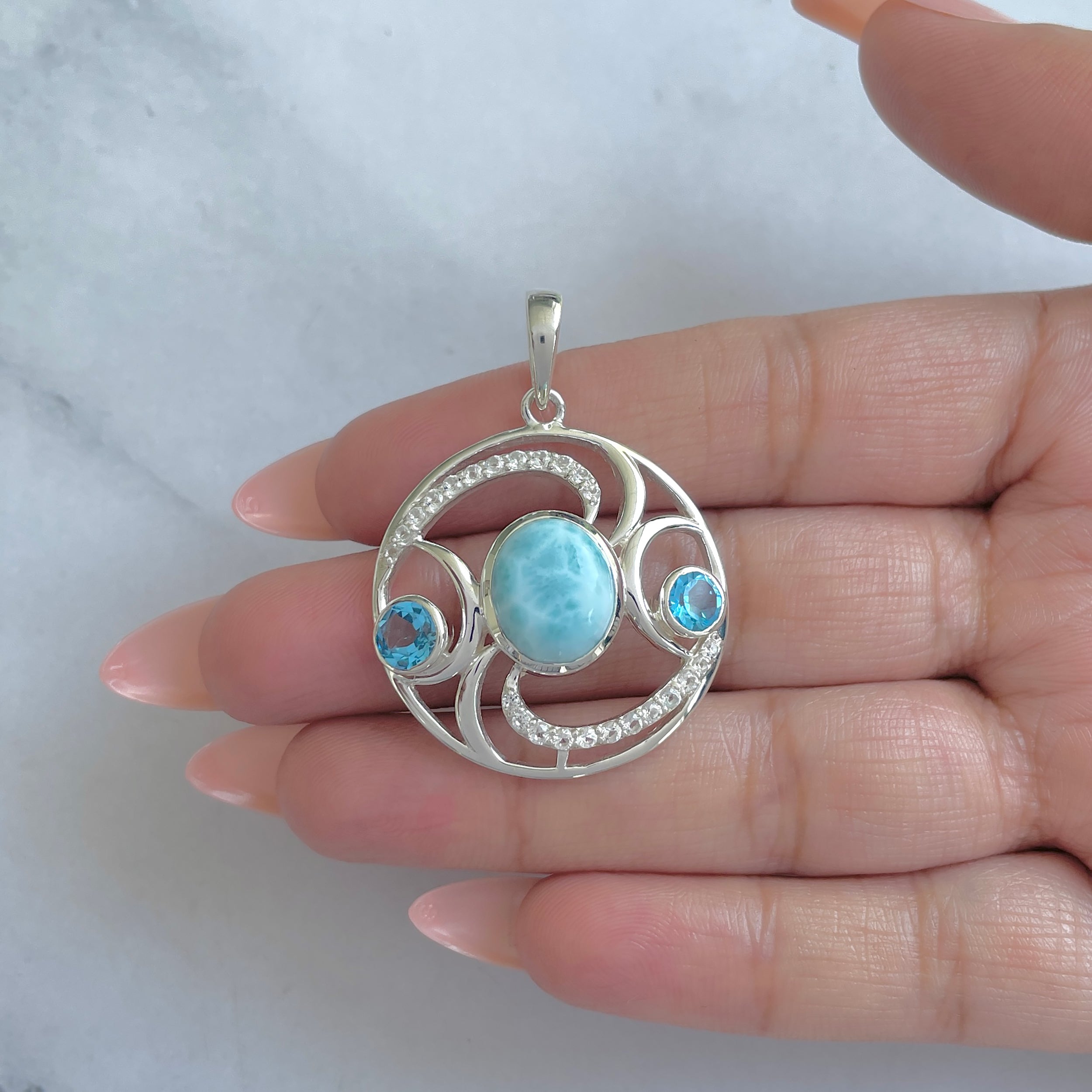 Larimar Pendant-(LAR-RDP-311.)
