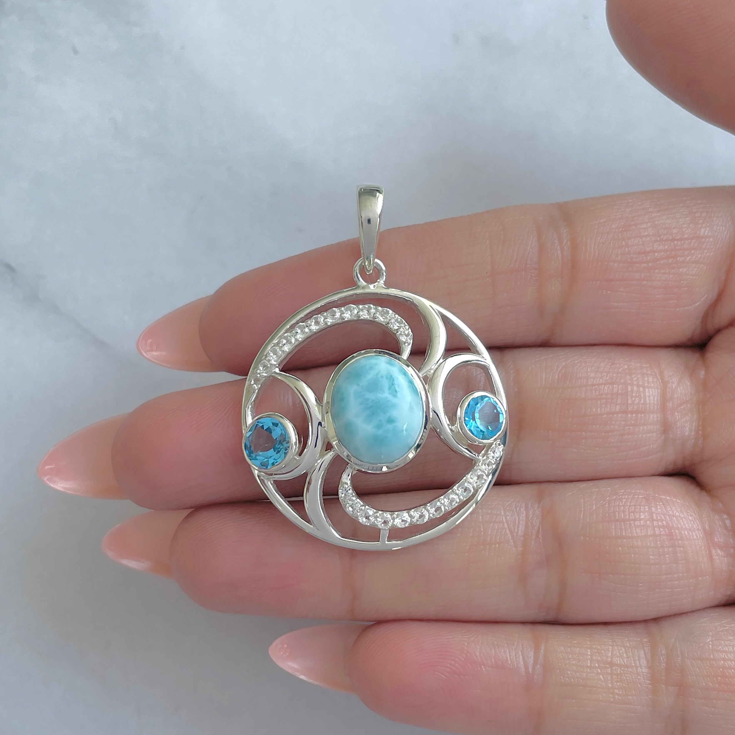 Larimar Pendant-(LAR-RDP-311.)