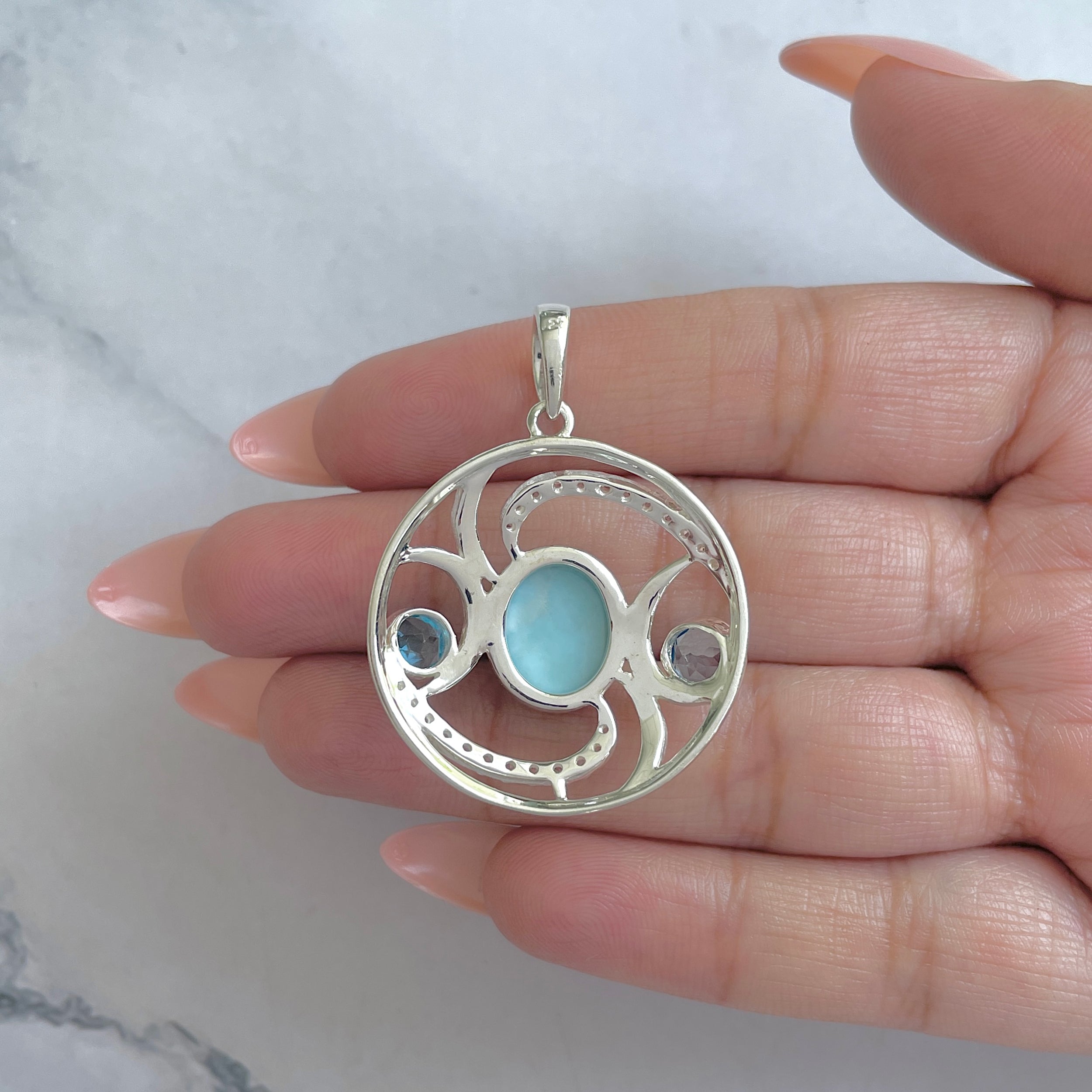 Larimar Pendant-(LAR-RDP-311.)