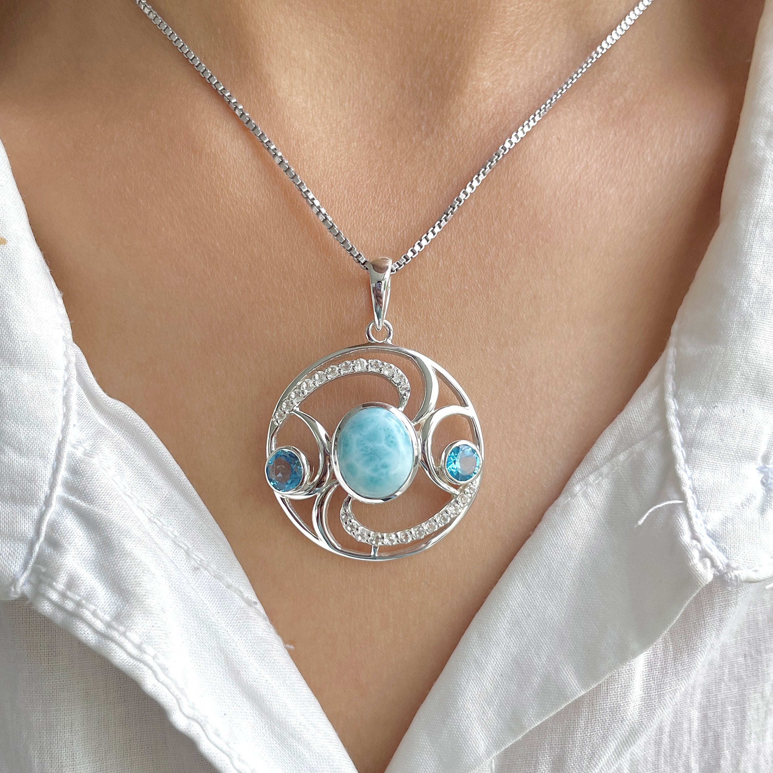Larimar Pendant-(LAR-RDP-311.)