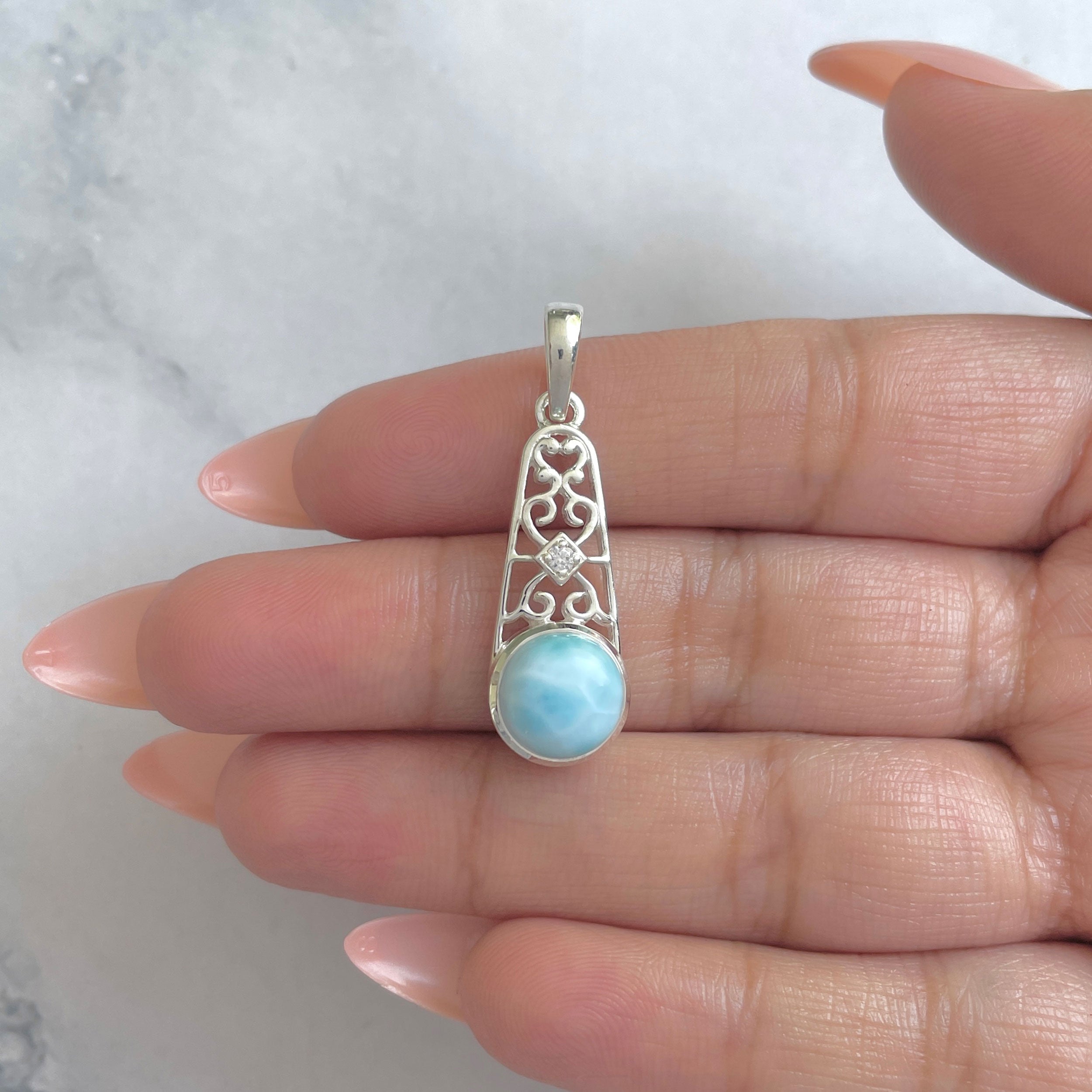 Larimar Pendant-(LAR-RDP-323.)