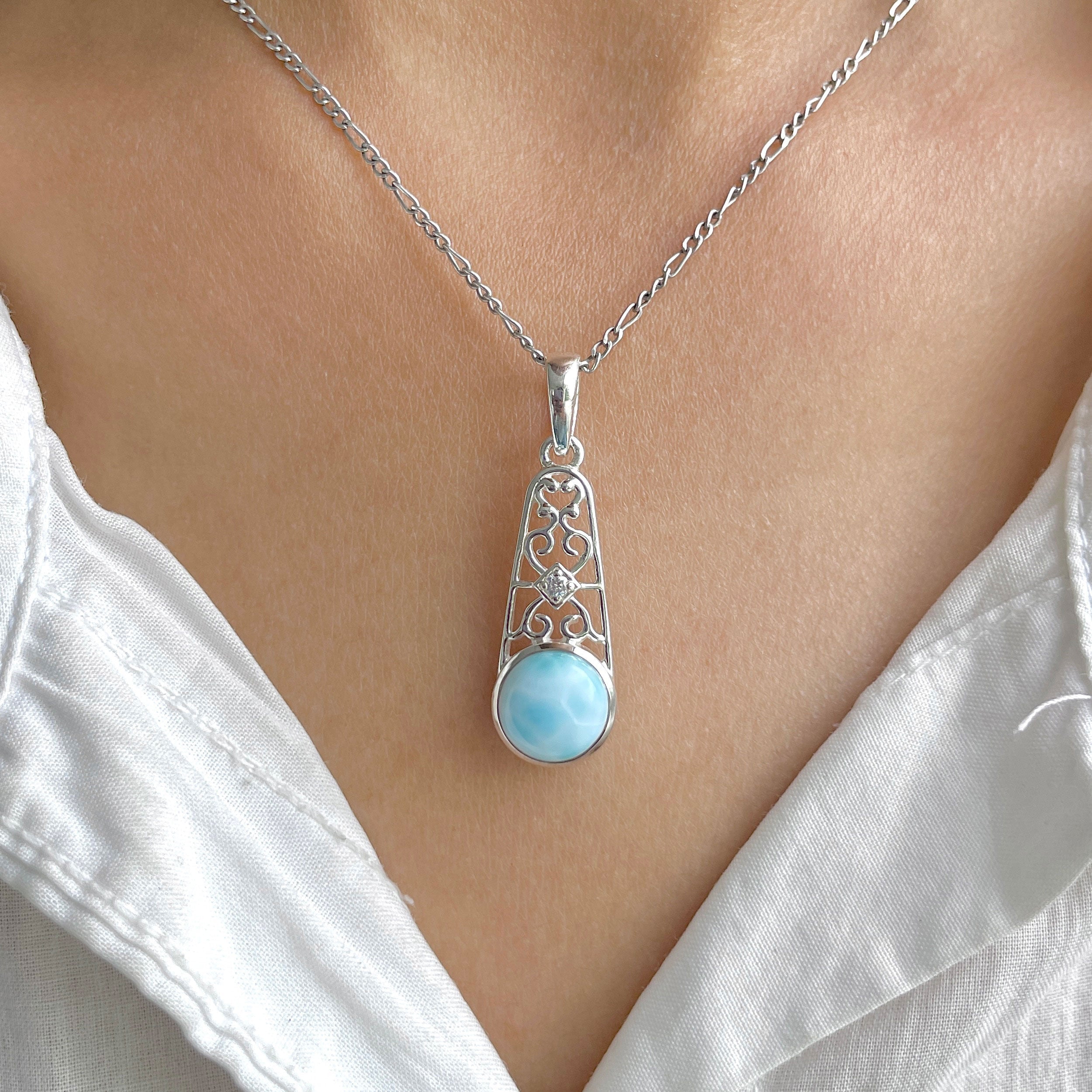 Larimar Pendant-(LAR-RDP-323.)