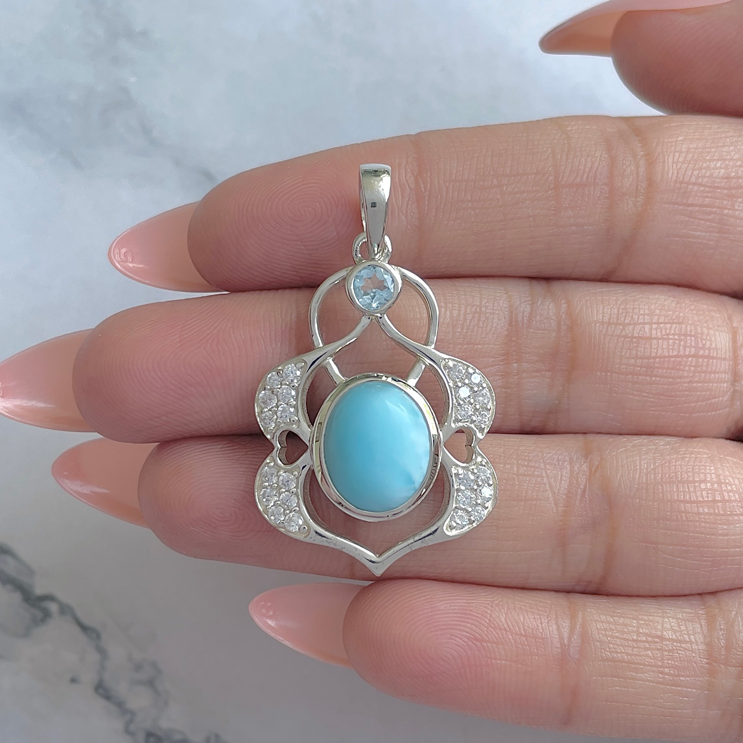 Larimar Pendant-(LAR-RDP-328.)
