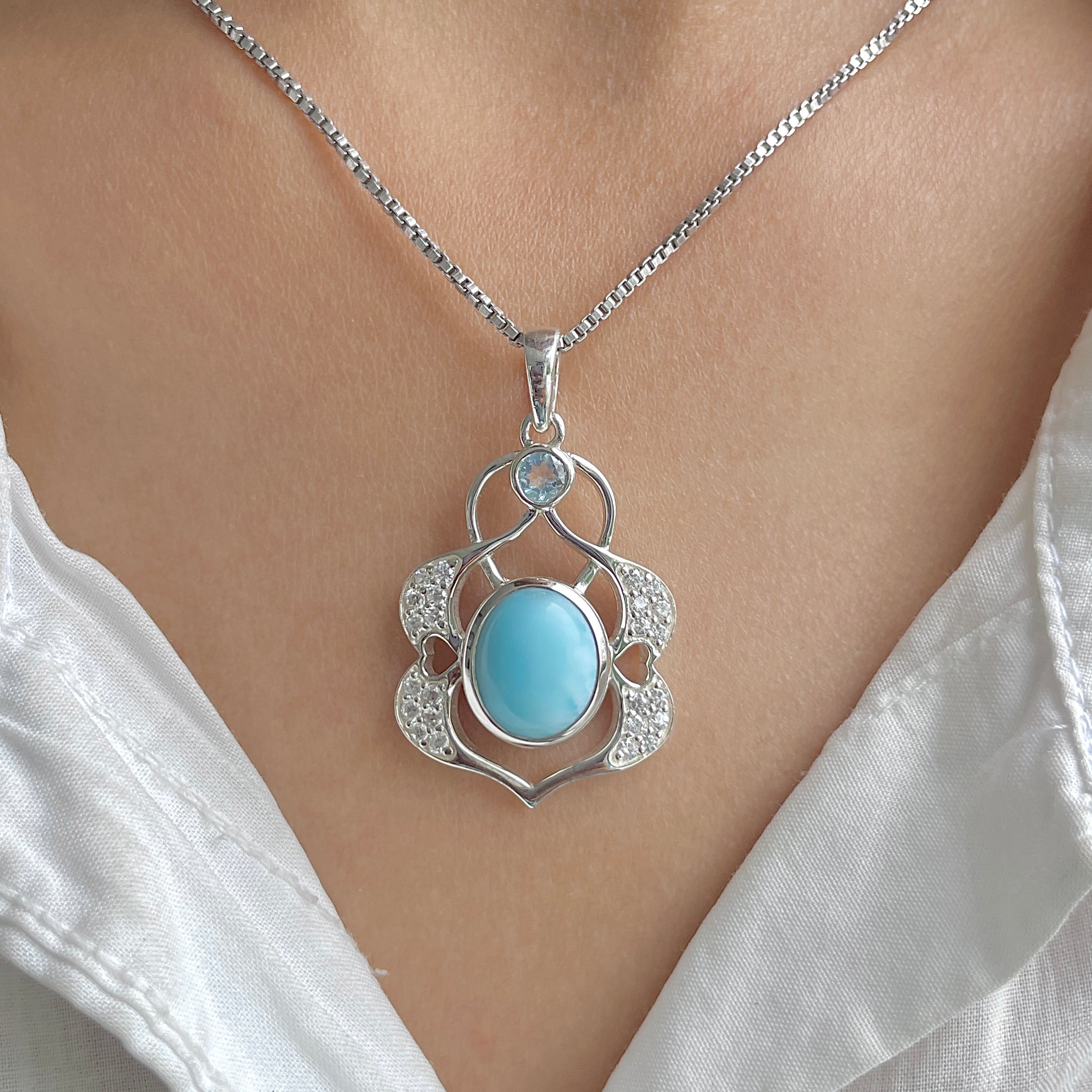 Larimar Pendant-(LAR-RDP-328.)