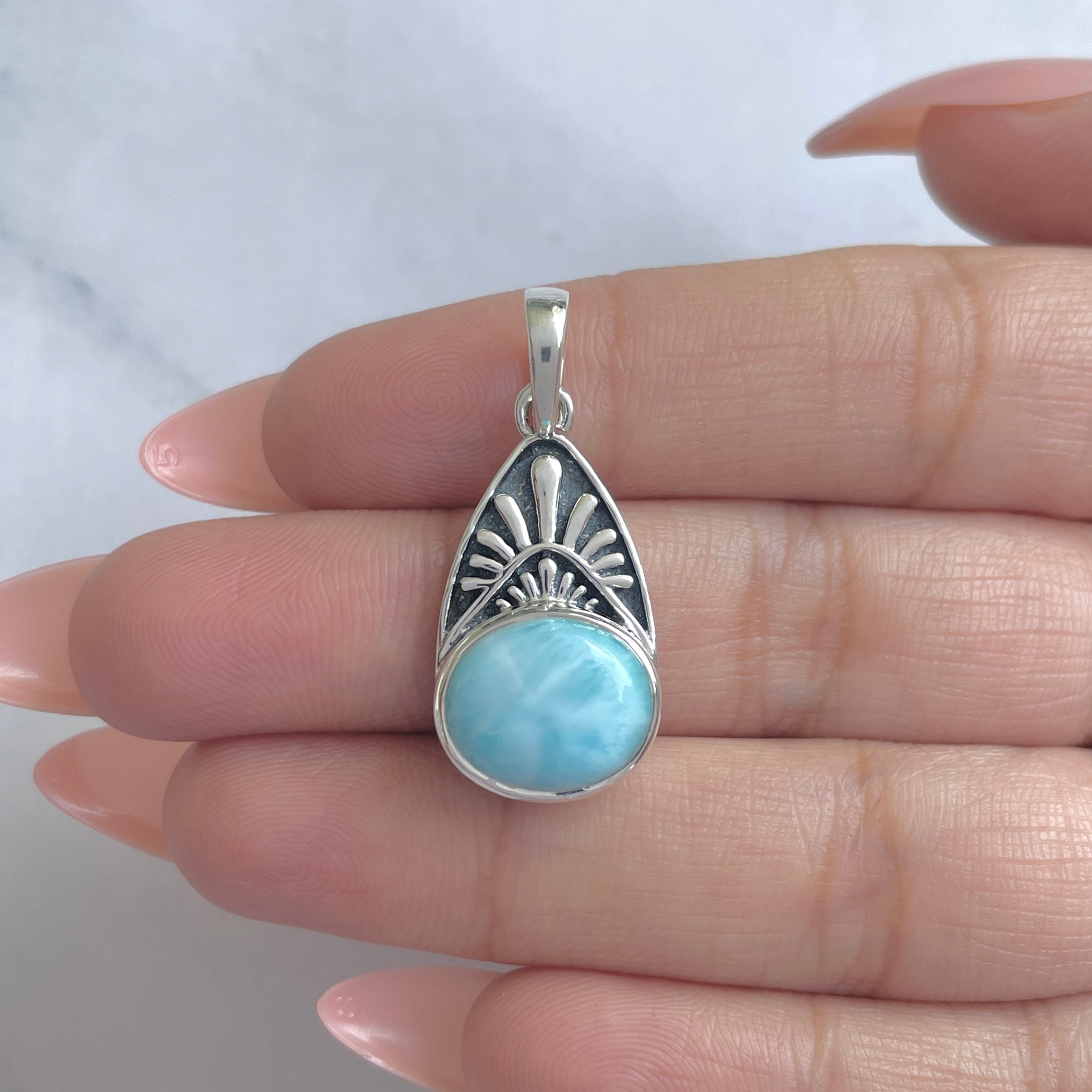 Larimar Pendant-(LAR-RDP-345.)