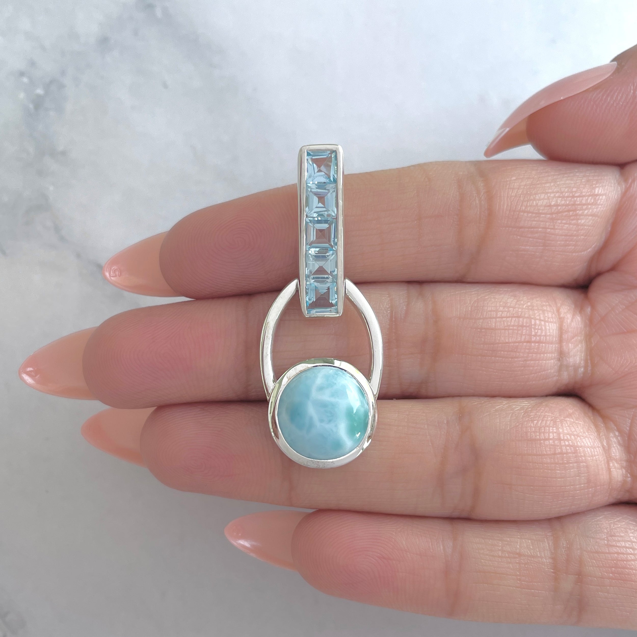 Larimar Pendant-(LAR-RDP-46.)