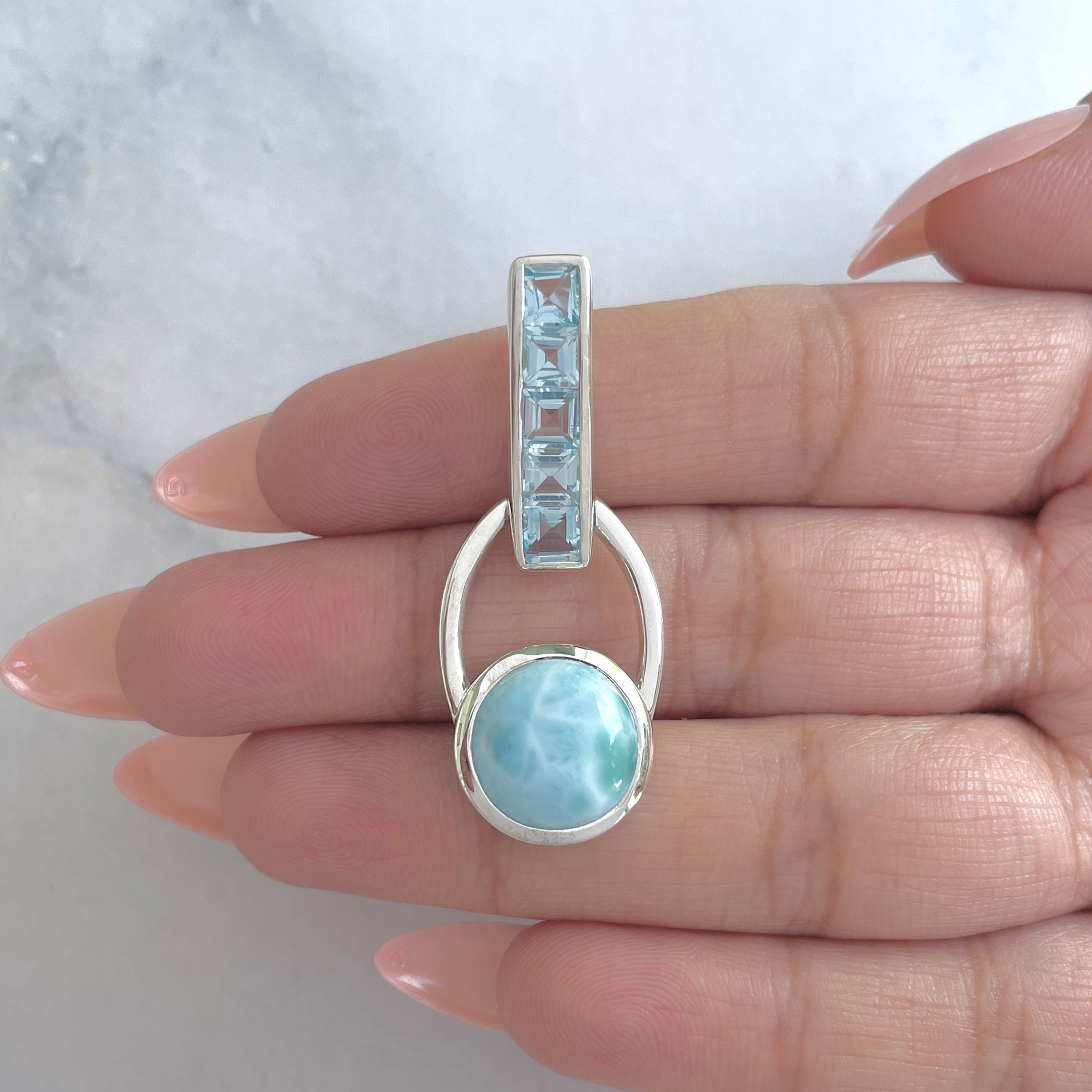 Larimar Pendant-(LAR-RDP-46.)