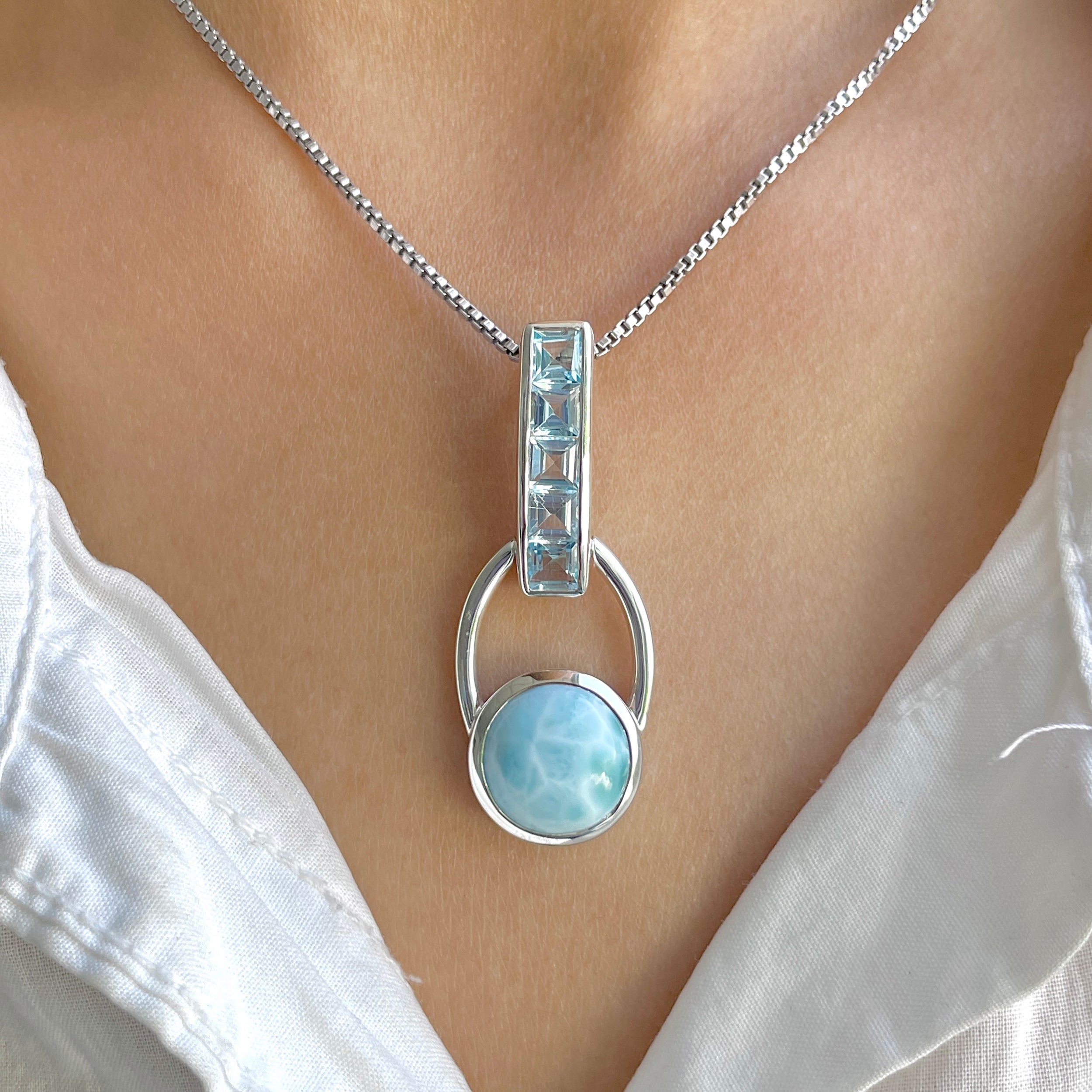 Larimar Pendant-(LAR-RDP-46.)