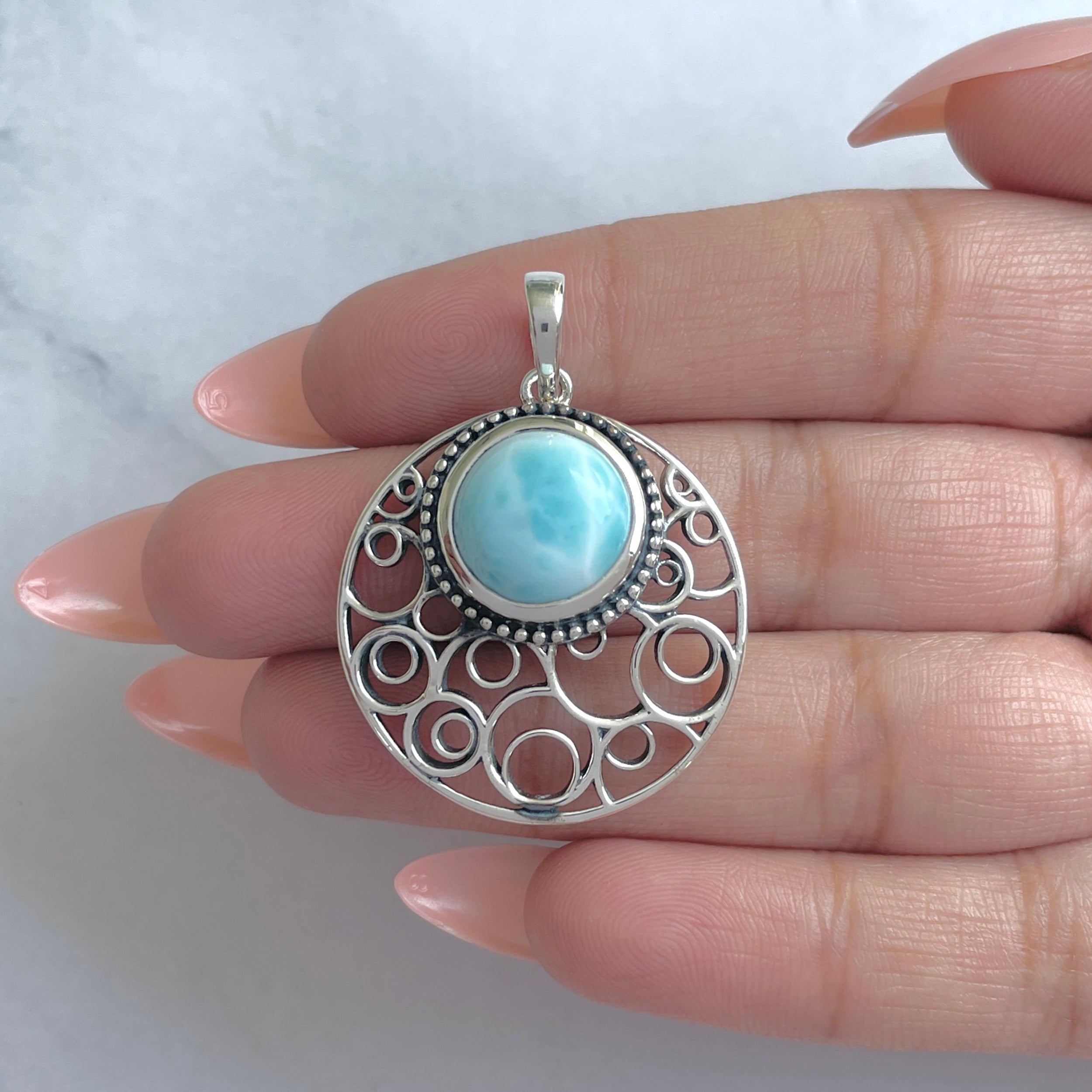 Larimar Pendant-(LAR-RDP-48.)