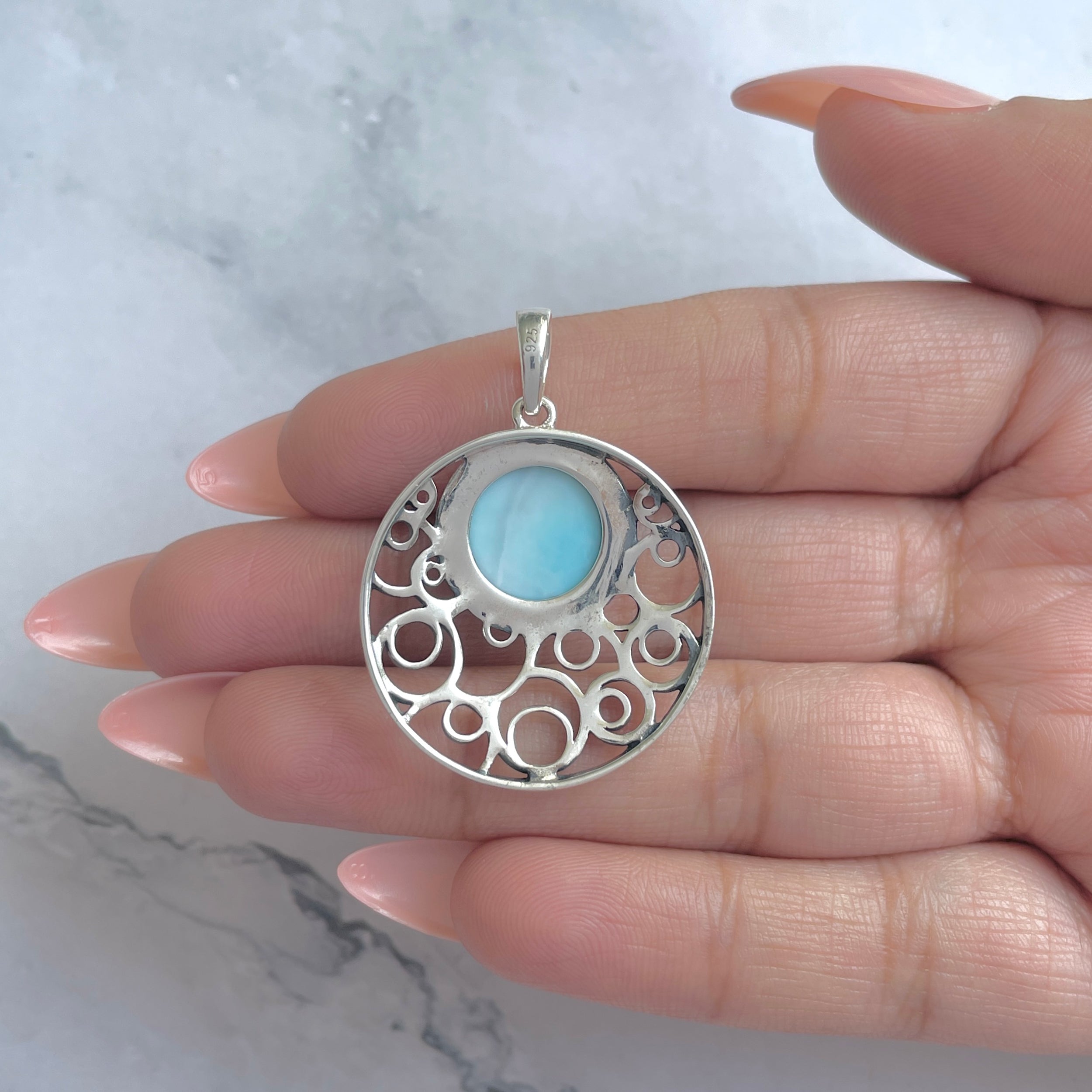 Larimar Pendant-(LAR-RDP-48.)