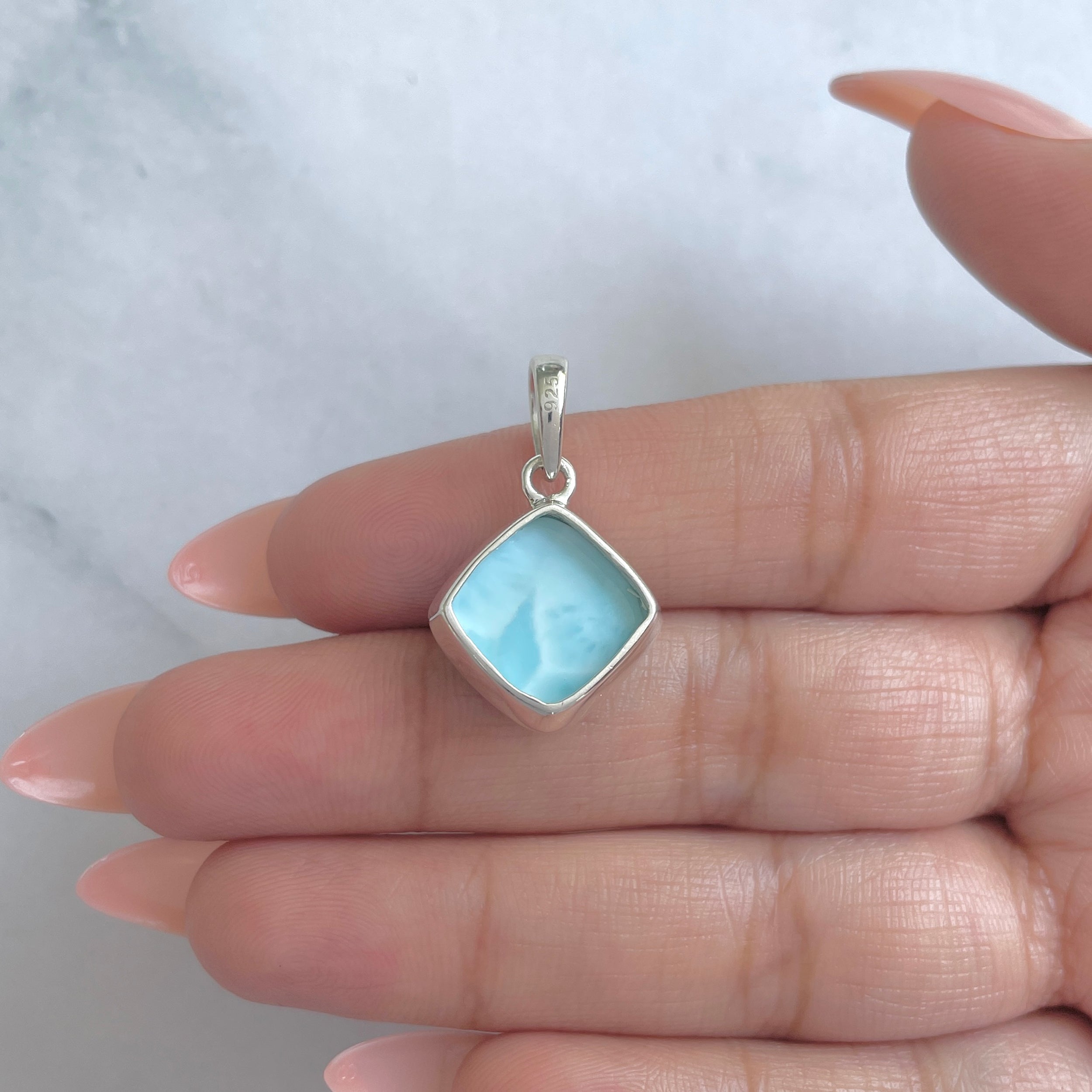 Larimar Pendant-(LAR-CU-12X12.)