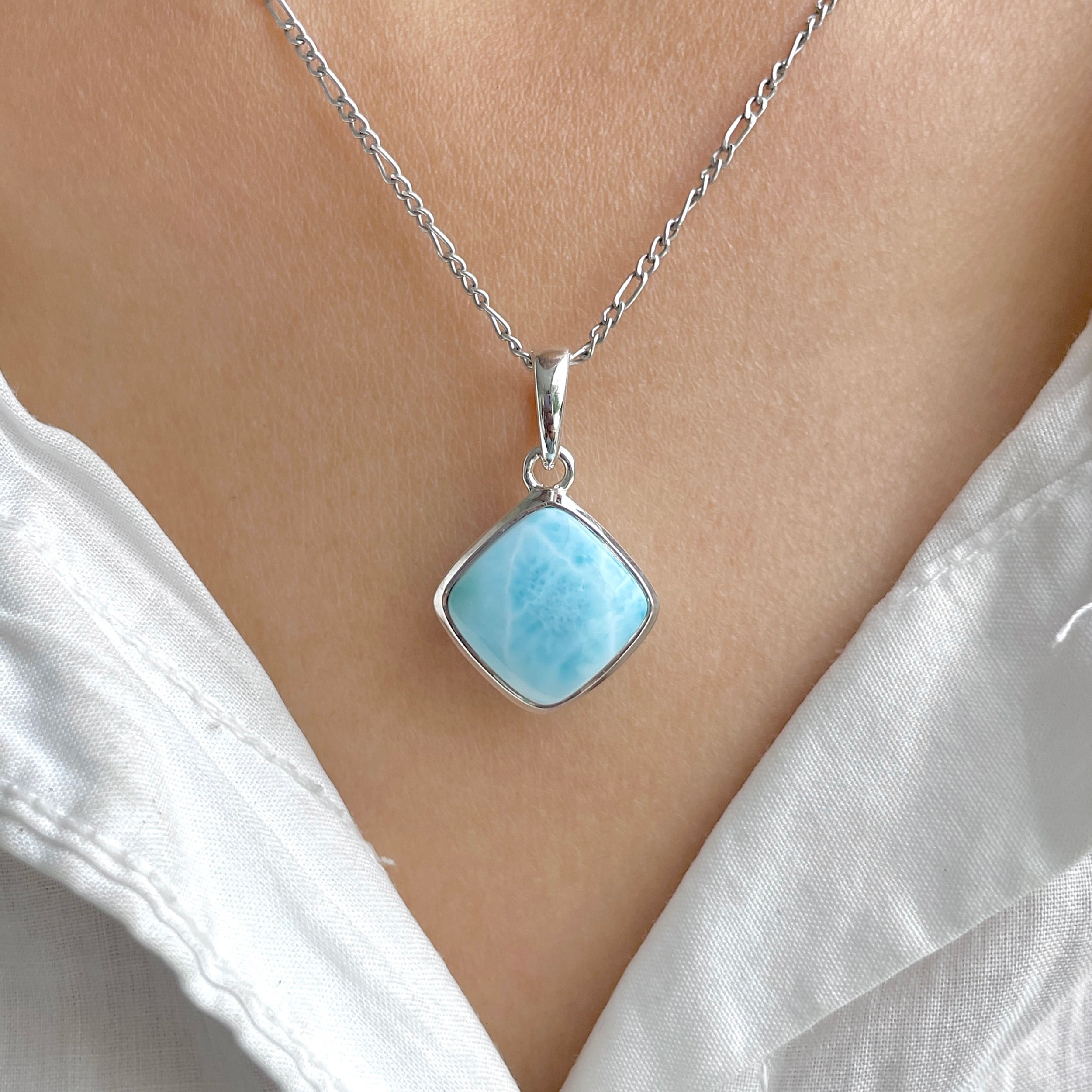 Larimar Pendant-(LAR-CU-12X12.)