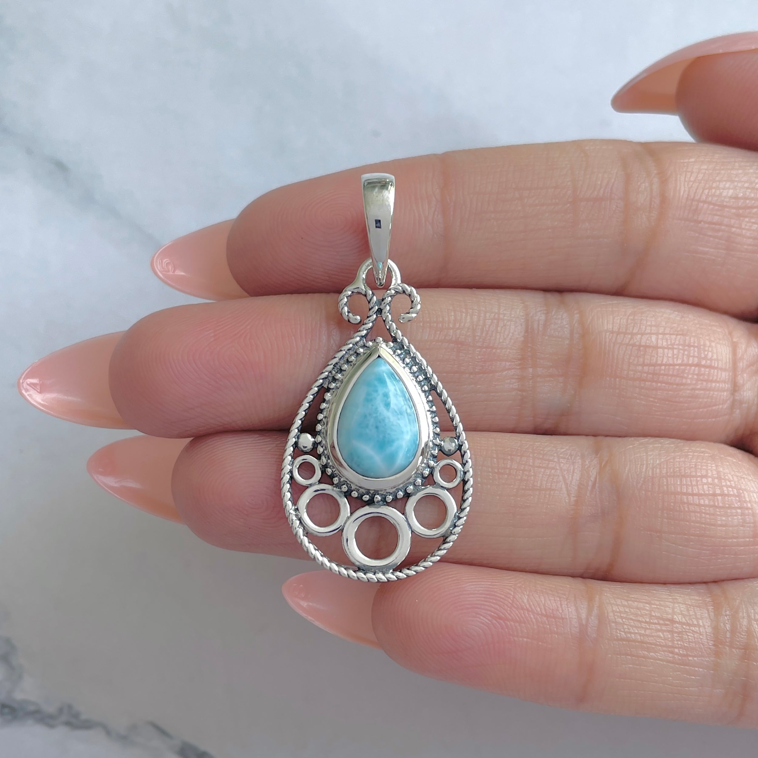 Larimar Pendant-(LAR-RDP-77.)