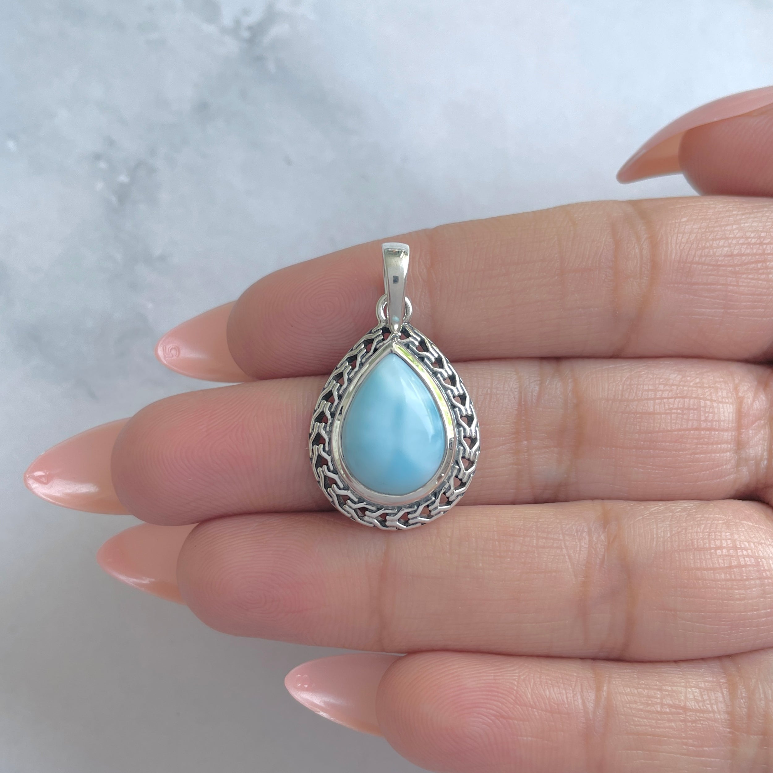 Larimar Pendant (LAR-RDP-87.)