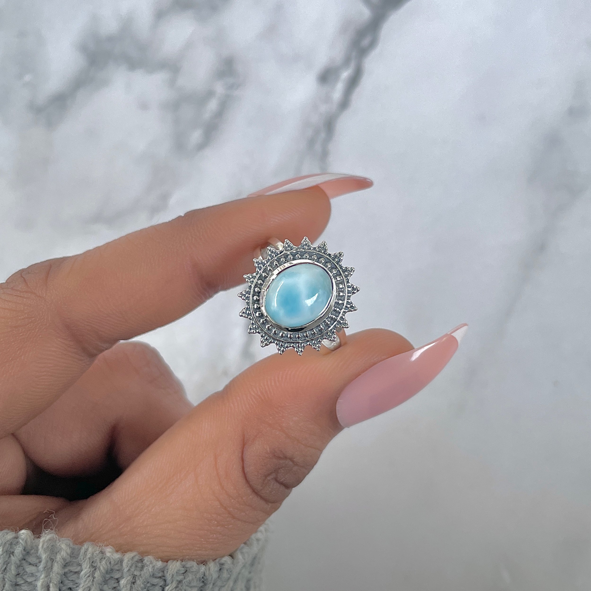 Larimar Ring-(LAR-RDR-118.)
