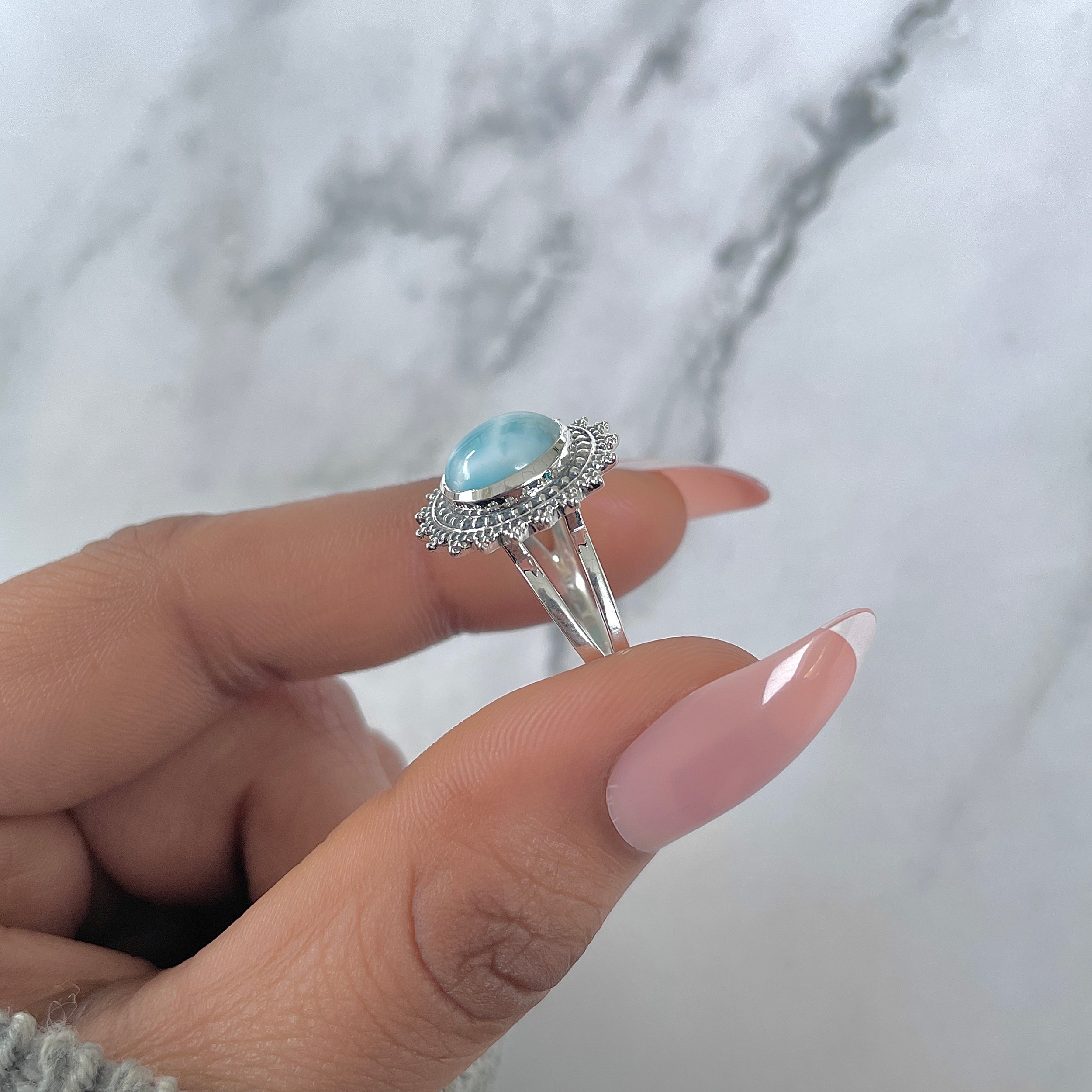 Larimar Ring-(LAR-RDR-118.)