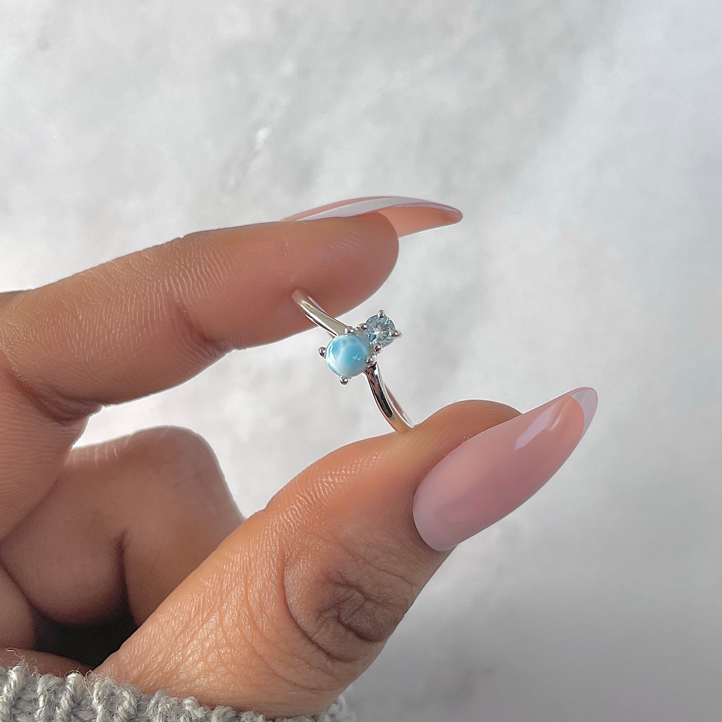 Larimar & Blue Topaz Ring-(LAR-RDR-1506.)