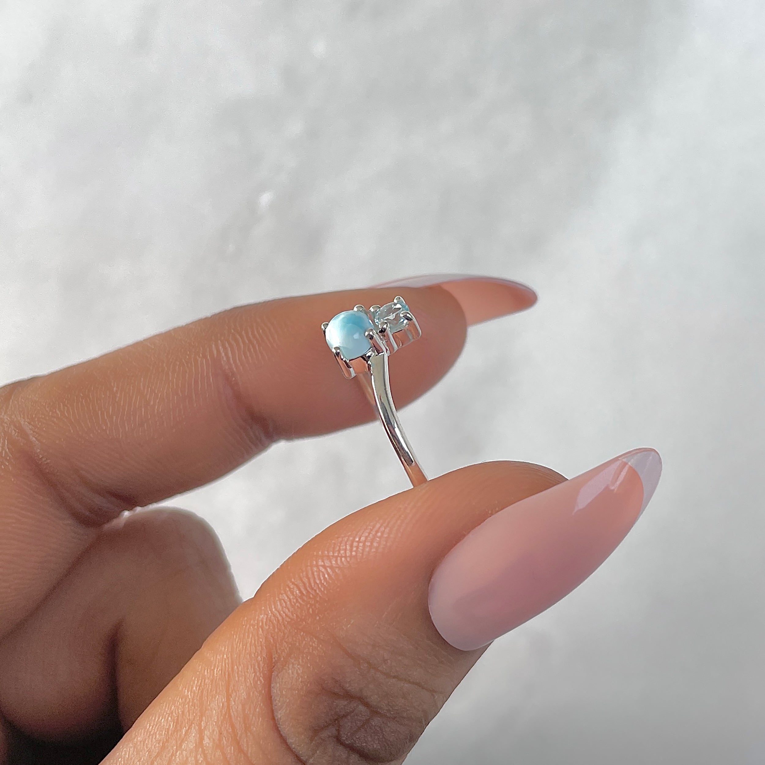Larimar & Blue Topaz Ring-(LAR-RDR-1506.)