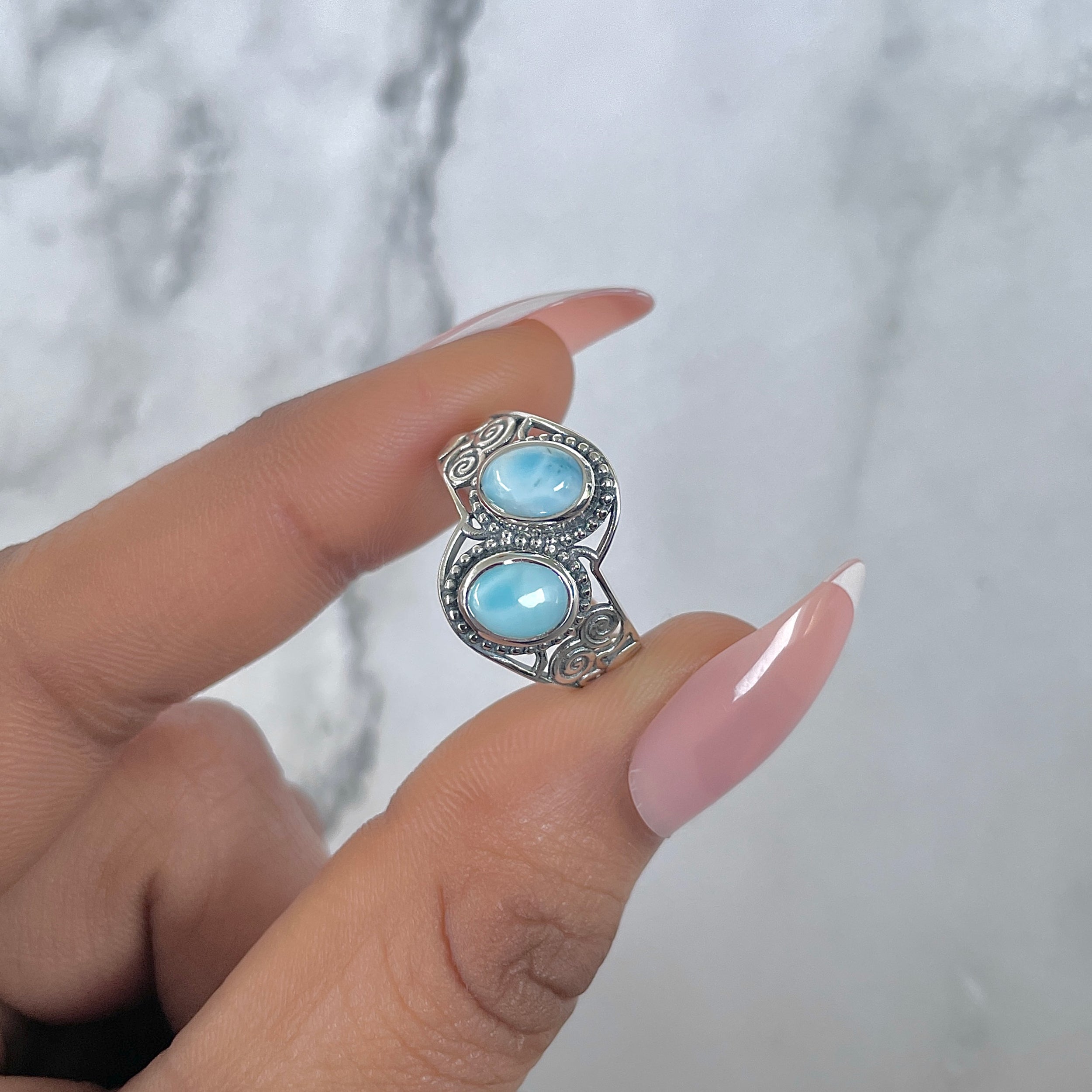 Larimar Ring-(LAR-RDR-62.)