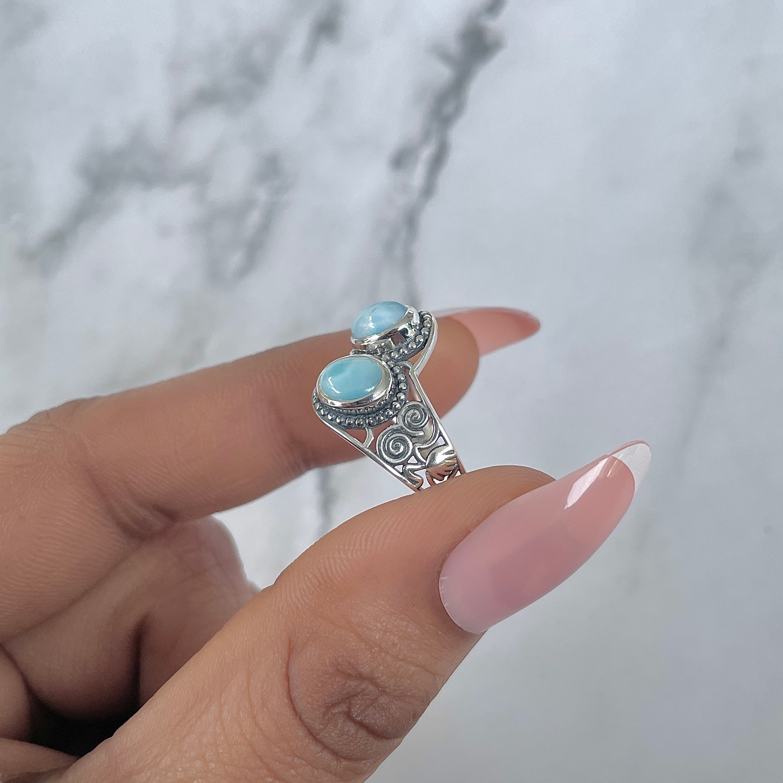Larimar Ring-(LAR-RDR-62.)
