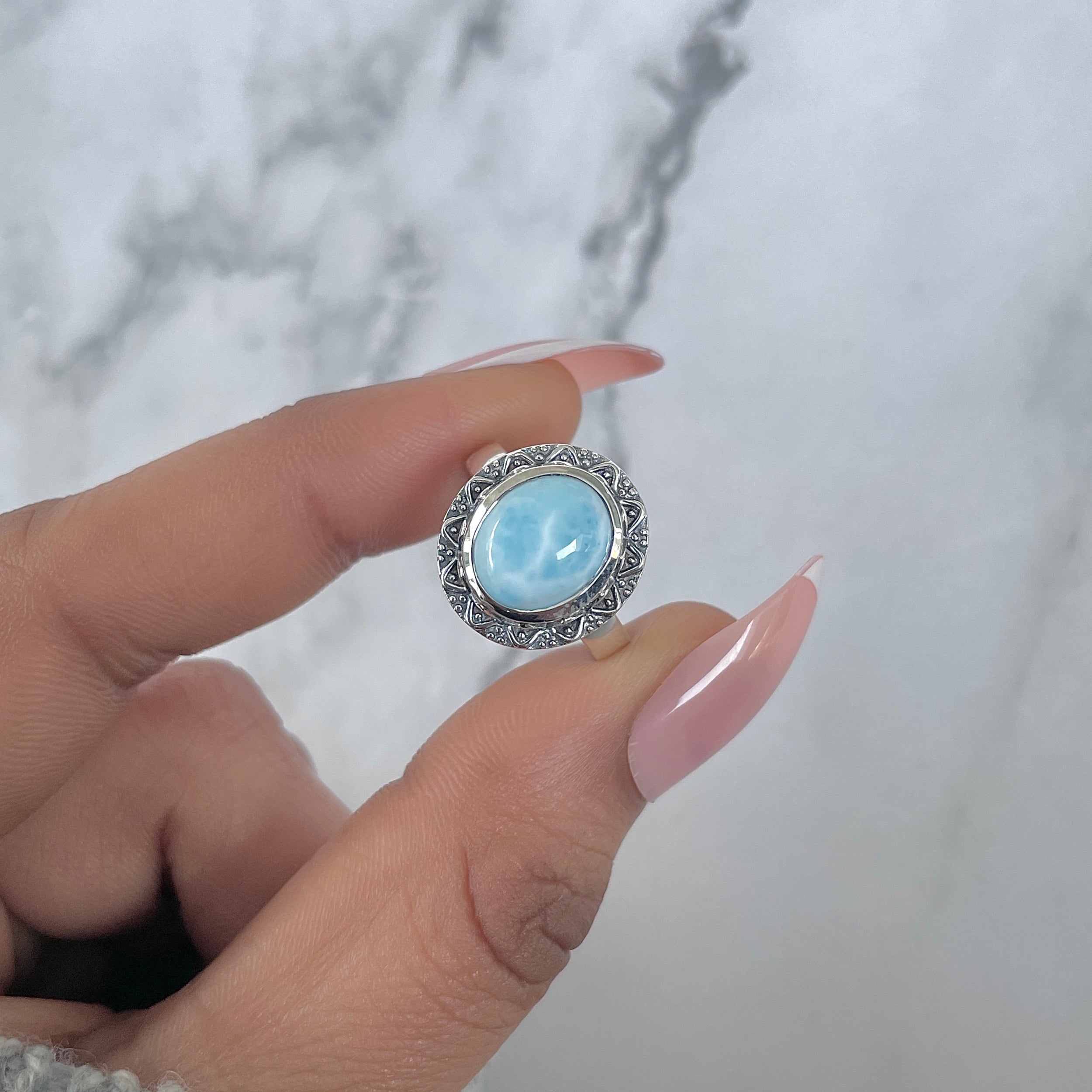 Larimar Ring-(LAR-RDR-89.)