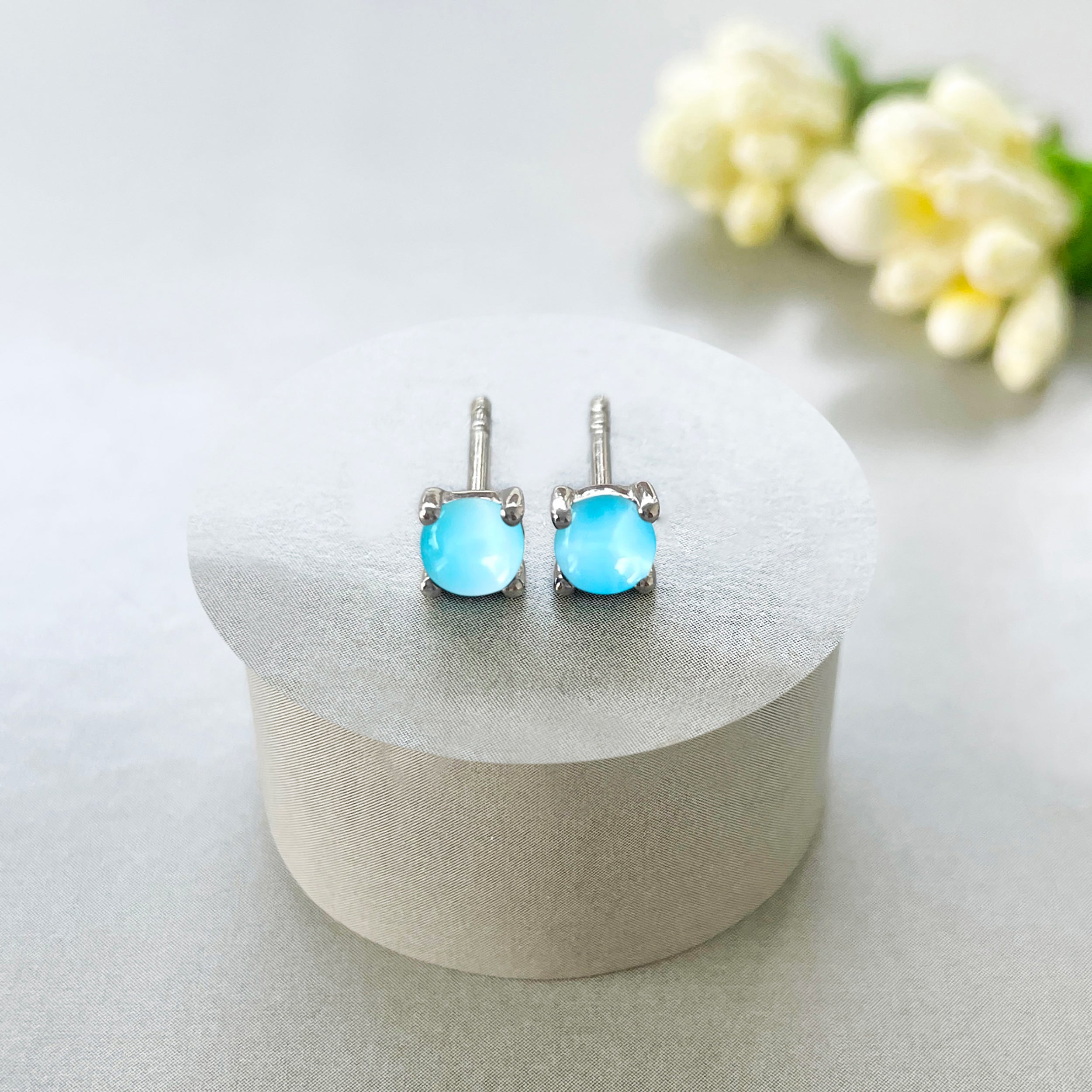Larimar Stud Earring-(LAR-SE-1068.)